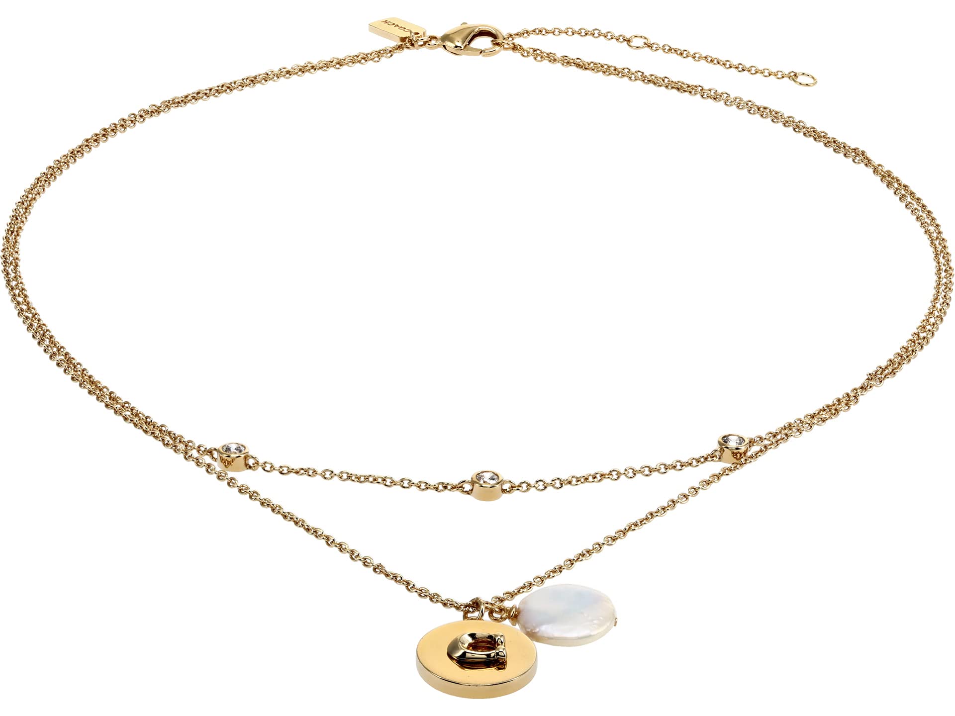 Pearl Two Row Pendant Necklace COACH