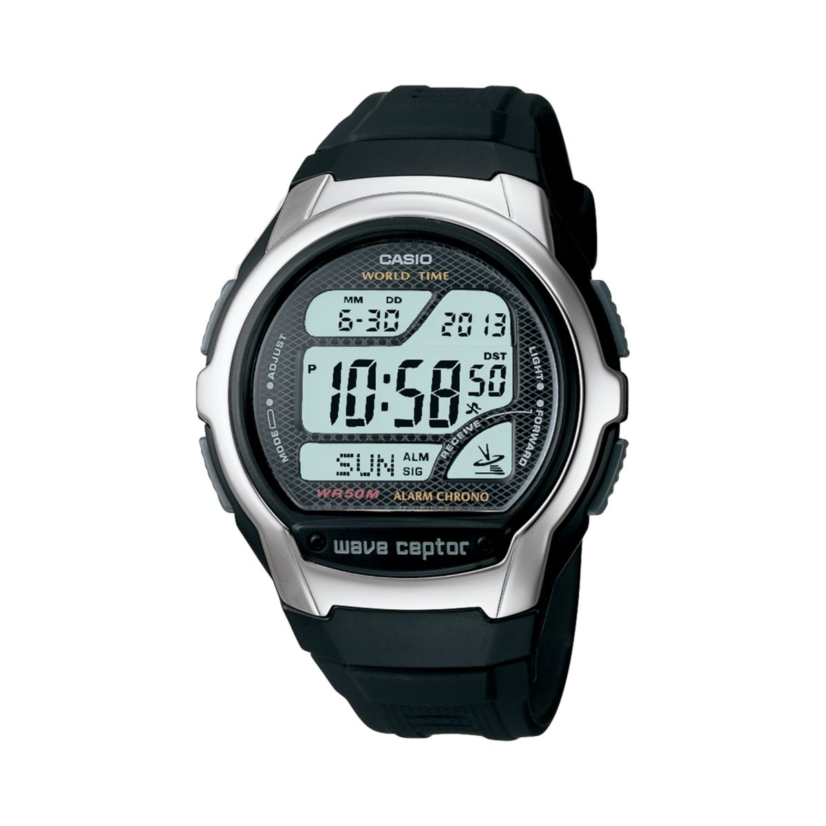 Мужские часы Casio Wave Ceptor Atomic с цифровым хронографом - WV58A-1AV Casio