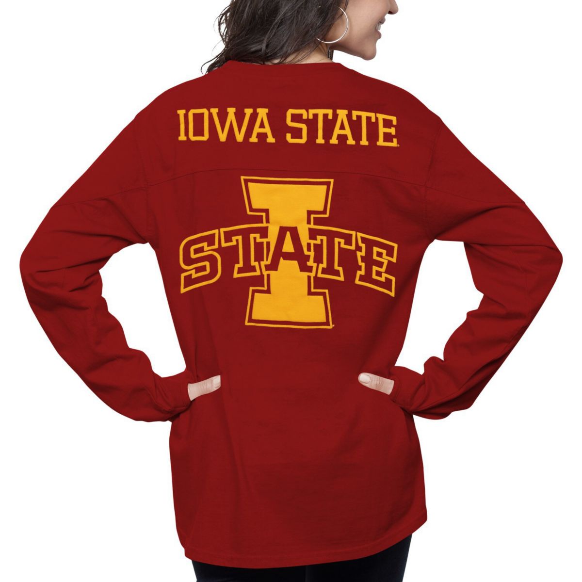 Женский пресс-бокс Cardinal Iowa State Cyclones Fight Song The Big Shirt Футболка оверсайз с длинным рукавом Unbranded