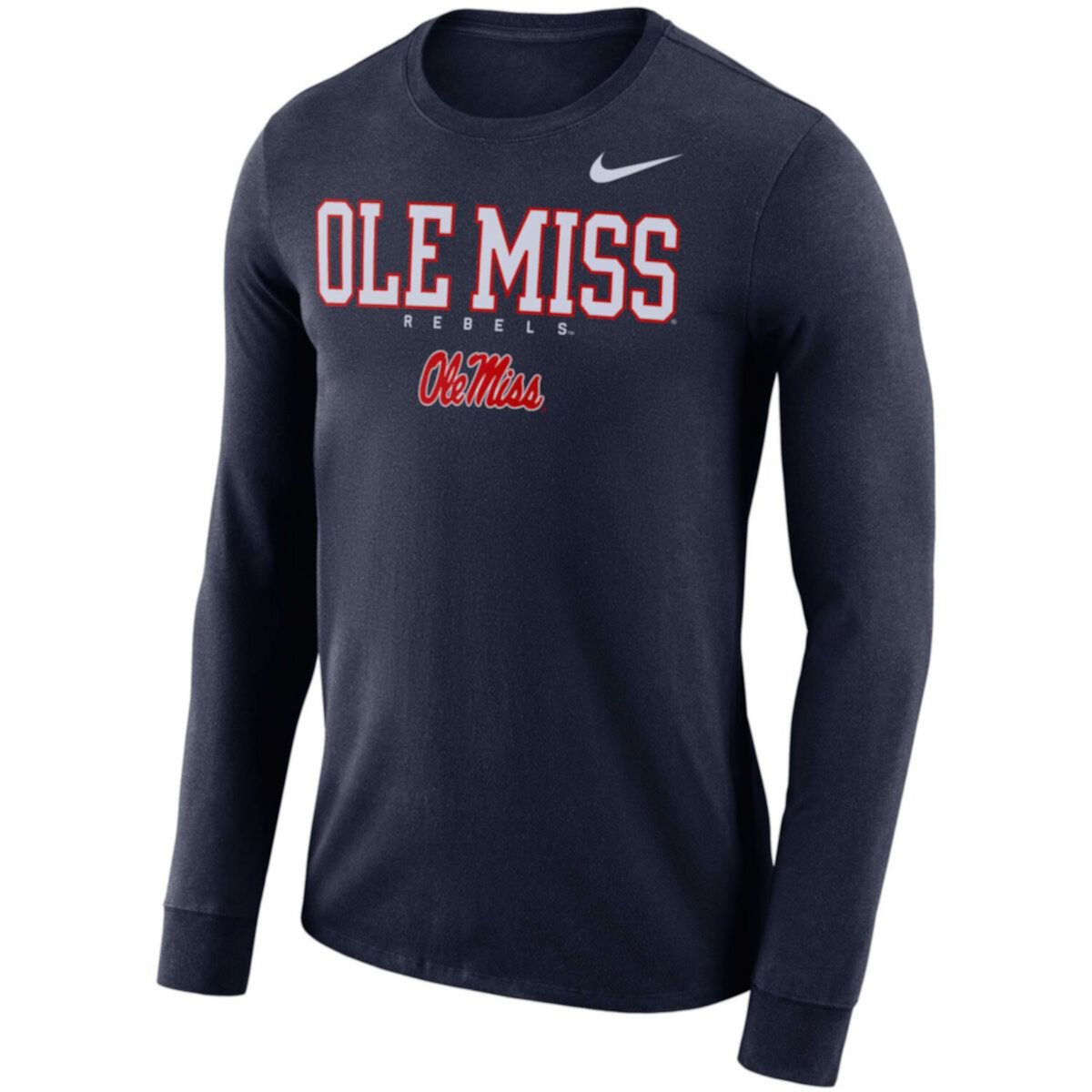 Men's Nike Navy Ole Miss Rebels 2018 Facility Dri-FIT Cotton Long Sleeve T-Shirt Nike