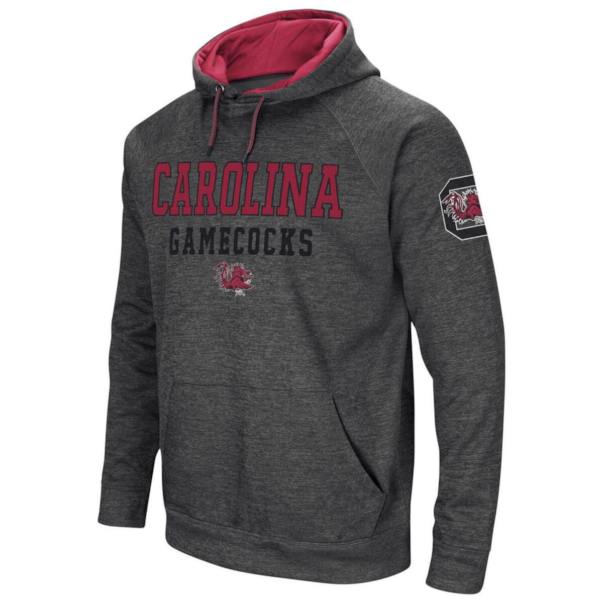 Men's Colosseum Heathered Charcoal South Carolina Gamecocks Performance Pullover Hoodie Colosseum