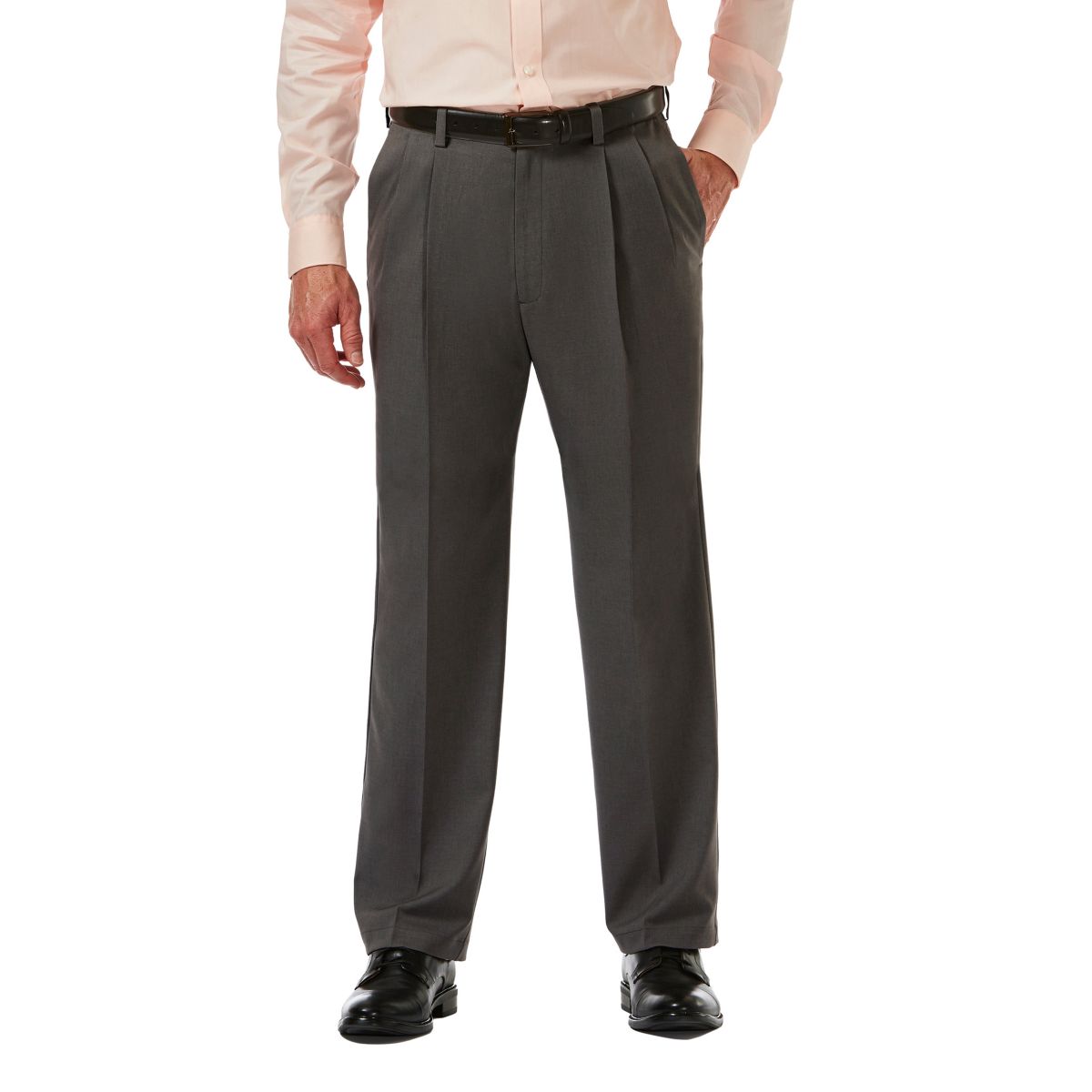 Big & Tall Haggar® Cool 18® PRO Classic-Fit Wrinkle-Free Pleated Expandable Waist Pants Haggar