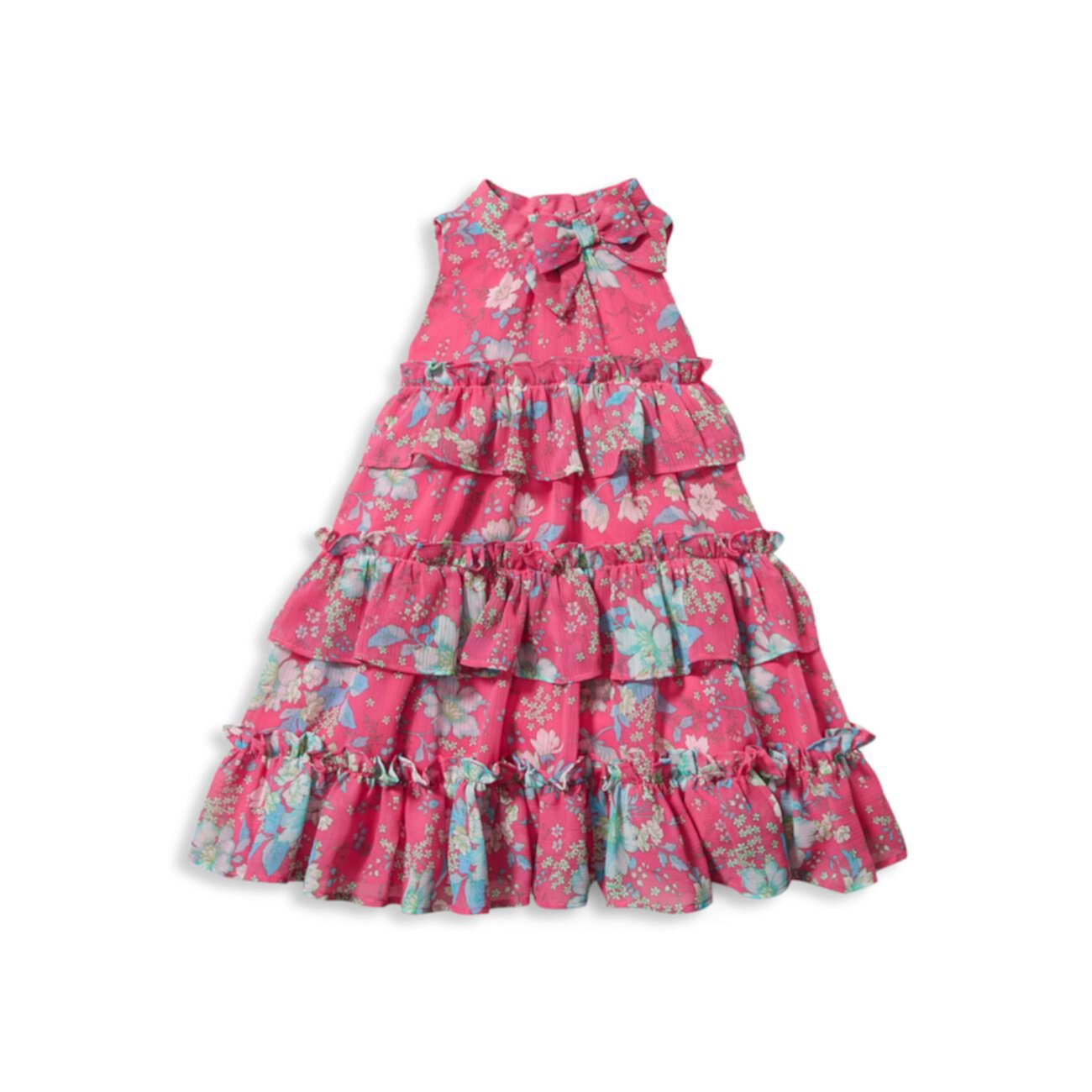 Маленькая девочка & amp; Многоярусное платье с цветочными оборками и шароварами для девочек Janie and Jack