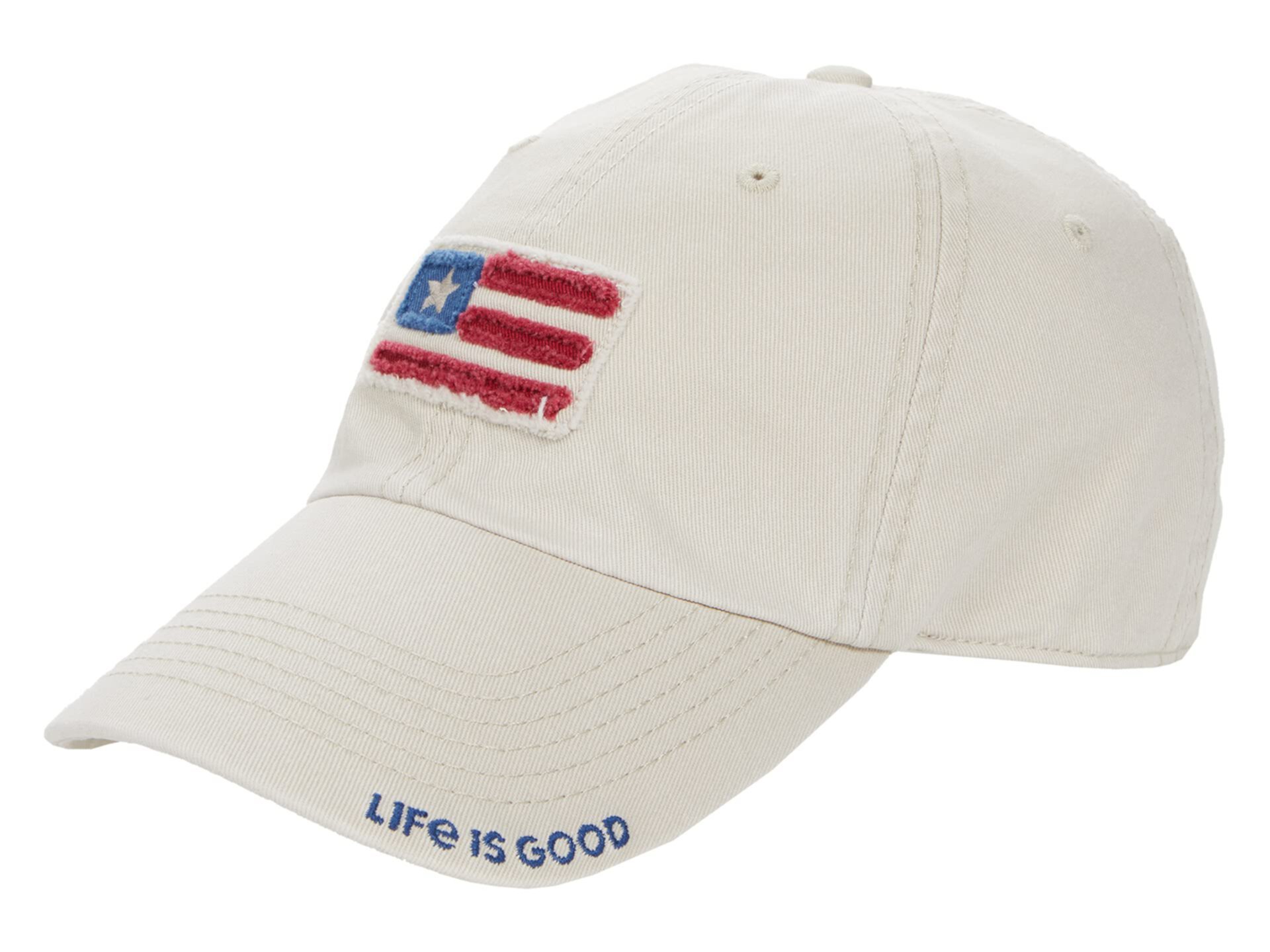 Потрепанная кепка с американским флагом Life is Good