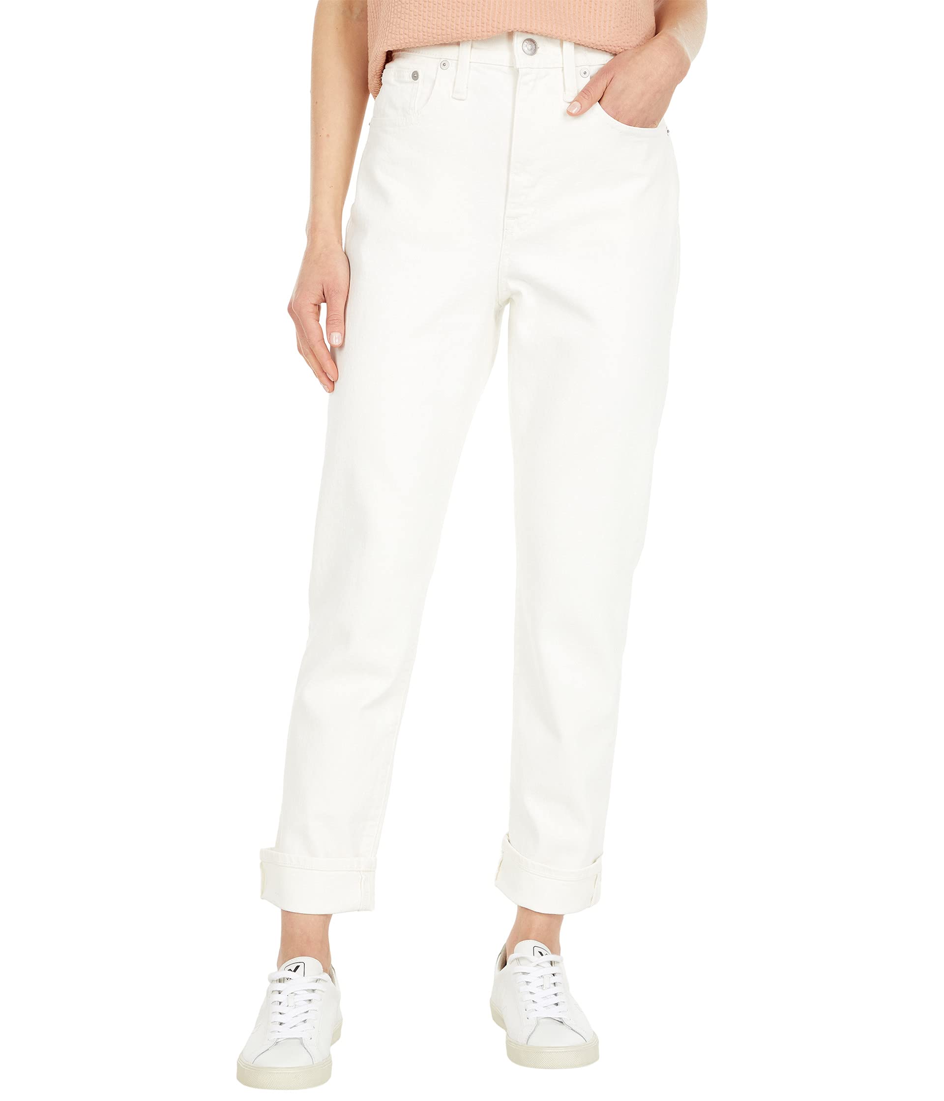 Джинсы Madewell High-Rise Slim Boyjean с 5 карманами, 96% хлопок, универсальный классический стиль Madewell