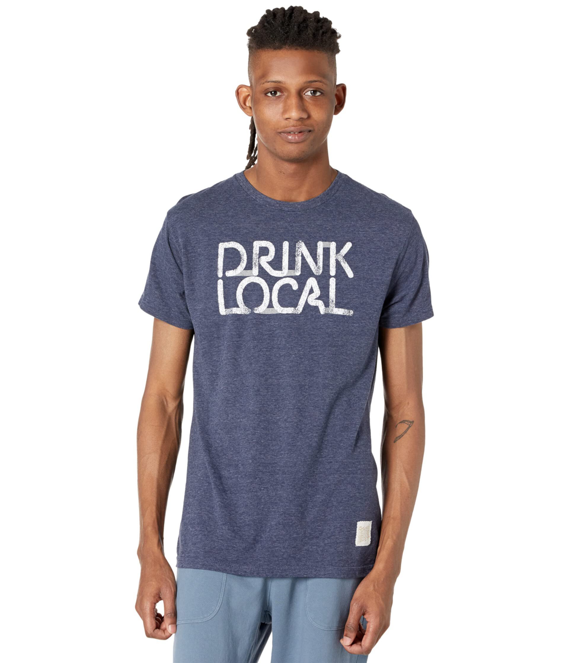 Винтажная футболка из трех смесей Drink Local The Original Retro Brand
