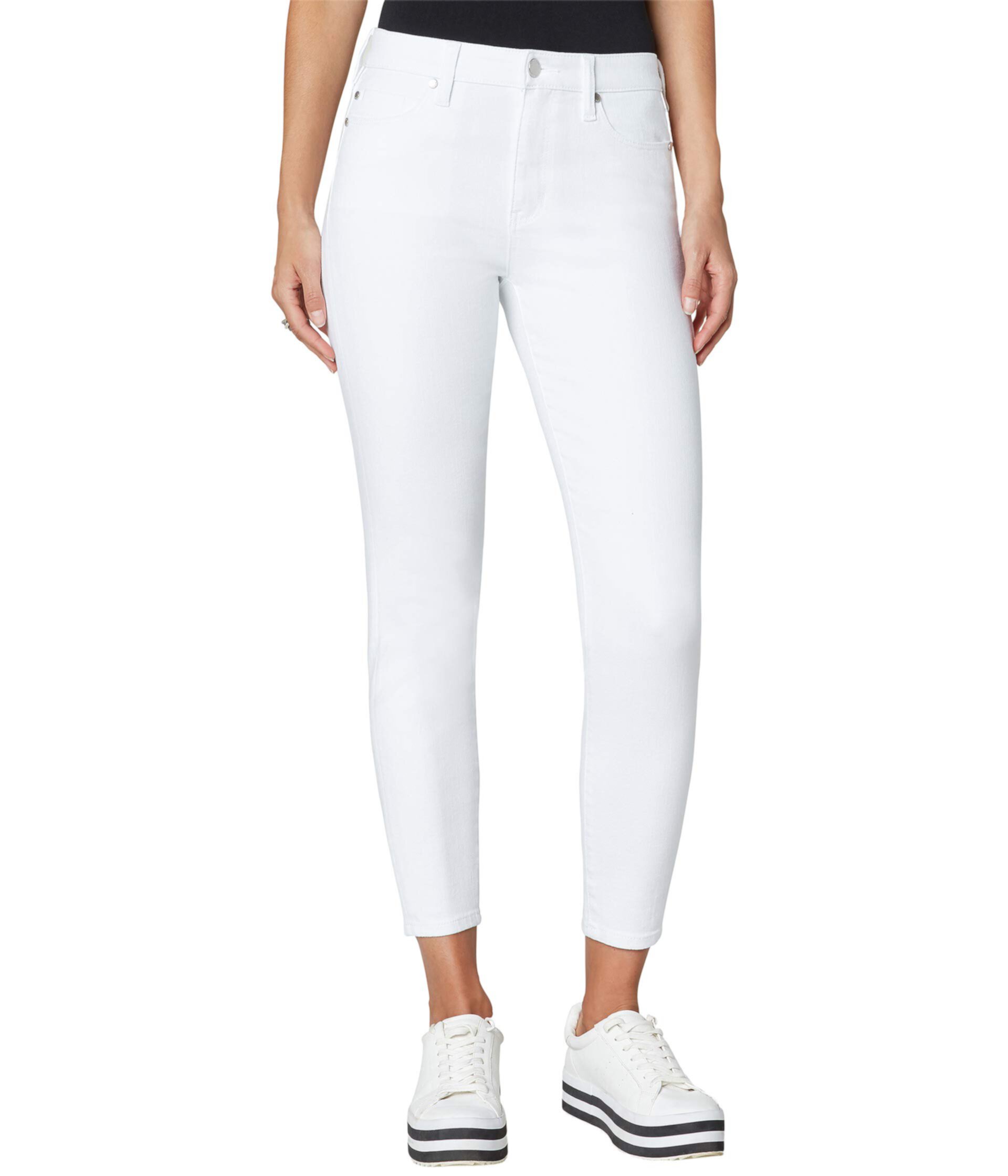 Ярко-белые устойчивые джинсы скинни до щиколотки с высокой посадкой Abby Liverpool