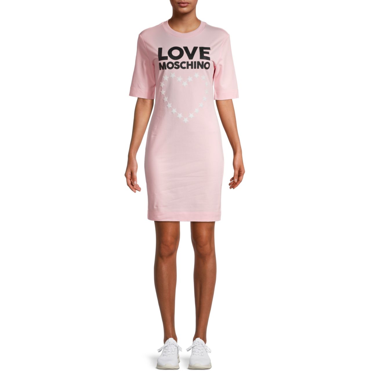 Звездочка & amp; Платье-футболка с логотипом Heart LOVE Moschino