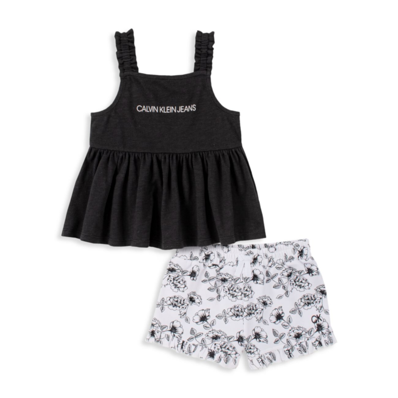 Двухкомпонентная туника для маленькой девочки & amp; Комплект шорт Calvin Klein