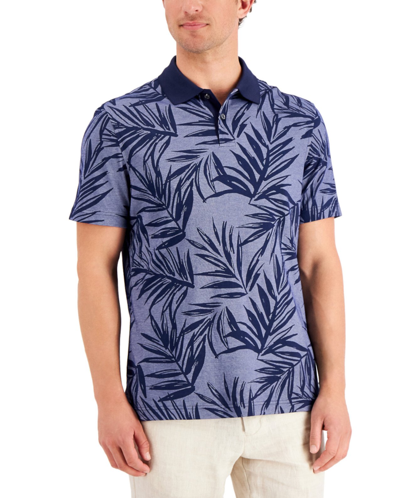 Мужская футболка-поло Darco Leaf с принтом Supima® Blend, созданная для Macy's Tasso Elba