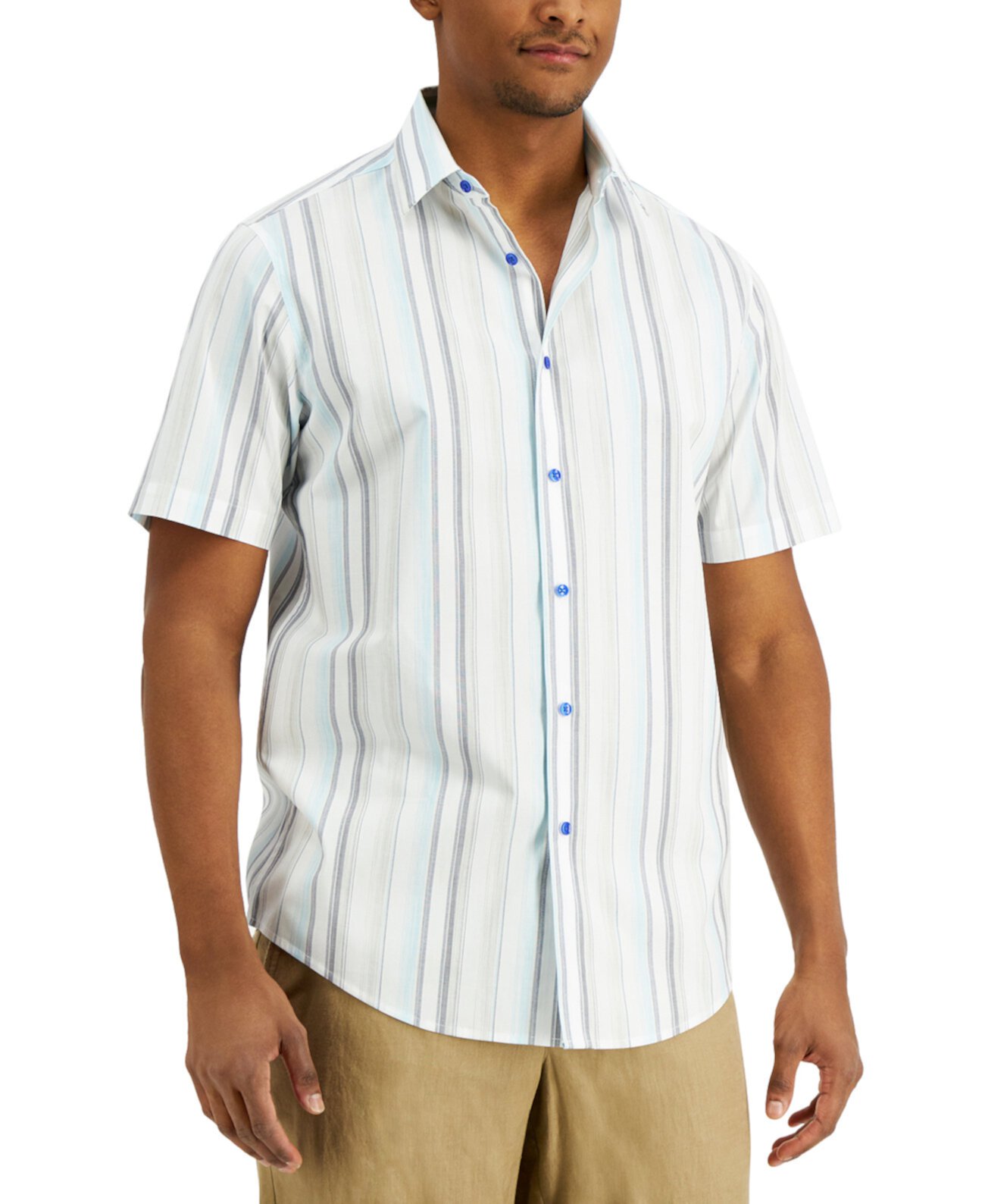Мужская рубашка Banda Space-Dyed, созданная для Macy's Tasso Elba
