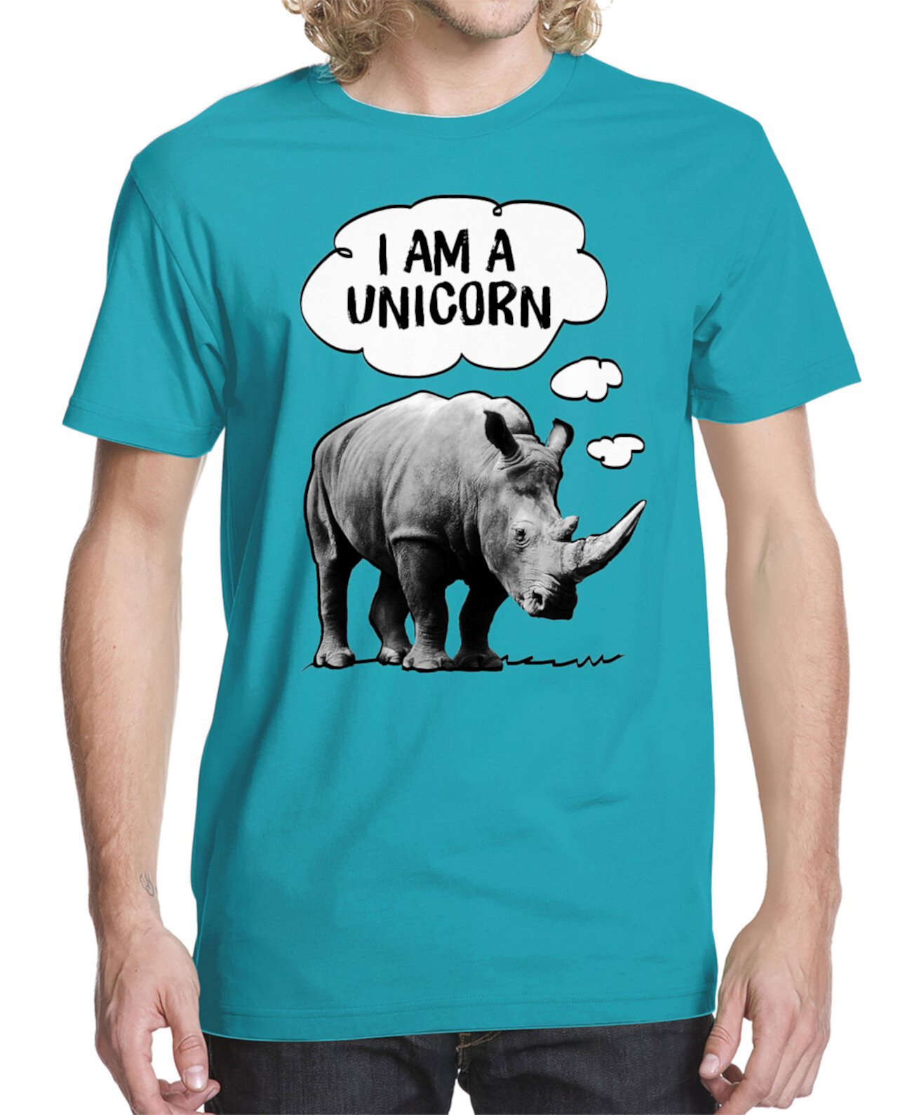 Мужская футболка с рисунком Rhino Unicorn Buzz Shirts
