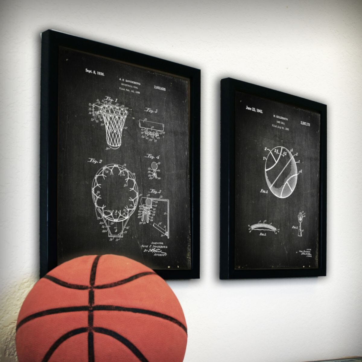 ''Баскетбол'' Набор для рисования на стену в рамке из двух предметов Personal-Prints