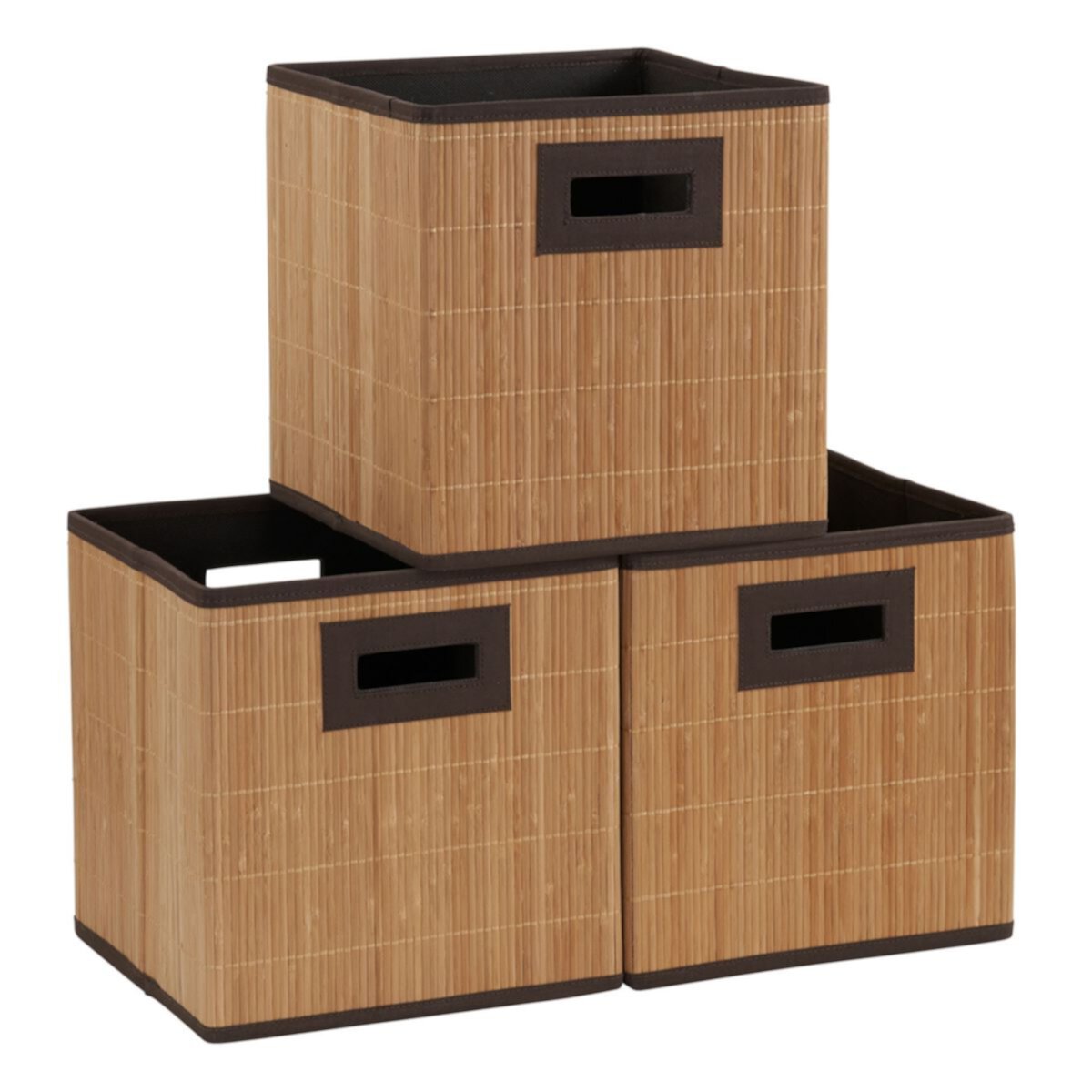 Household Essentials 3-pack Wood Cloth Bins Household Essentials