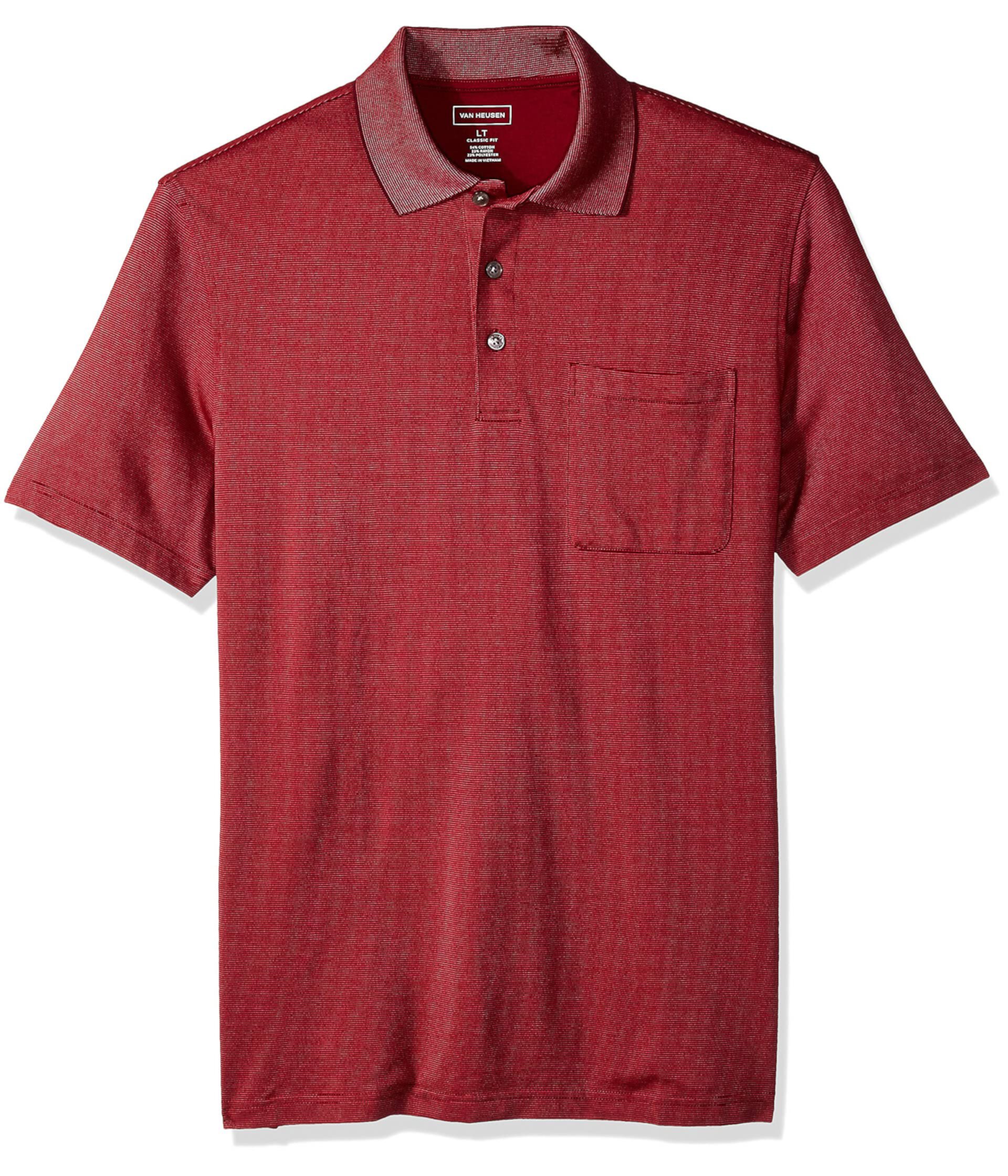 Рубашка-поло с короткими рукавами и жаккардовыми полосками Big & Tall Van Heusen