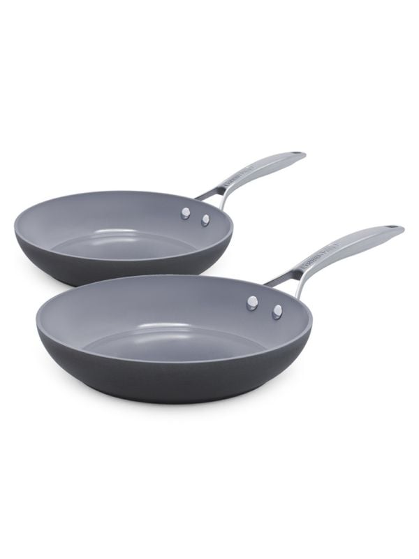 2-Piece Non-Stick Open Fry Pan Set Greenpan