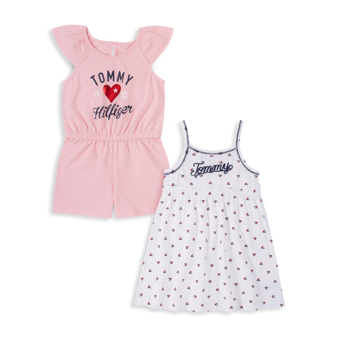 Двухкомпонентный комбинезон с логотипом Little Girl и amp; Комплект платья Tommy Hilfiger