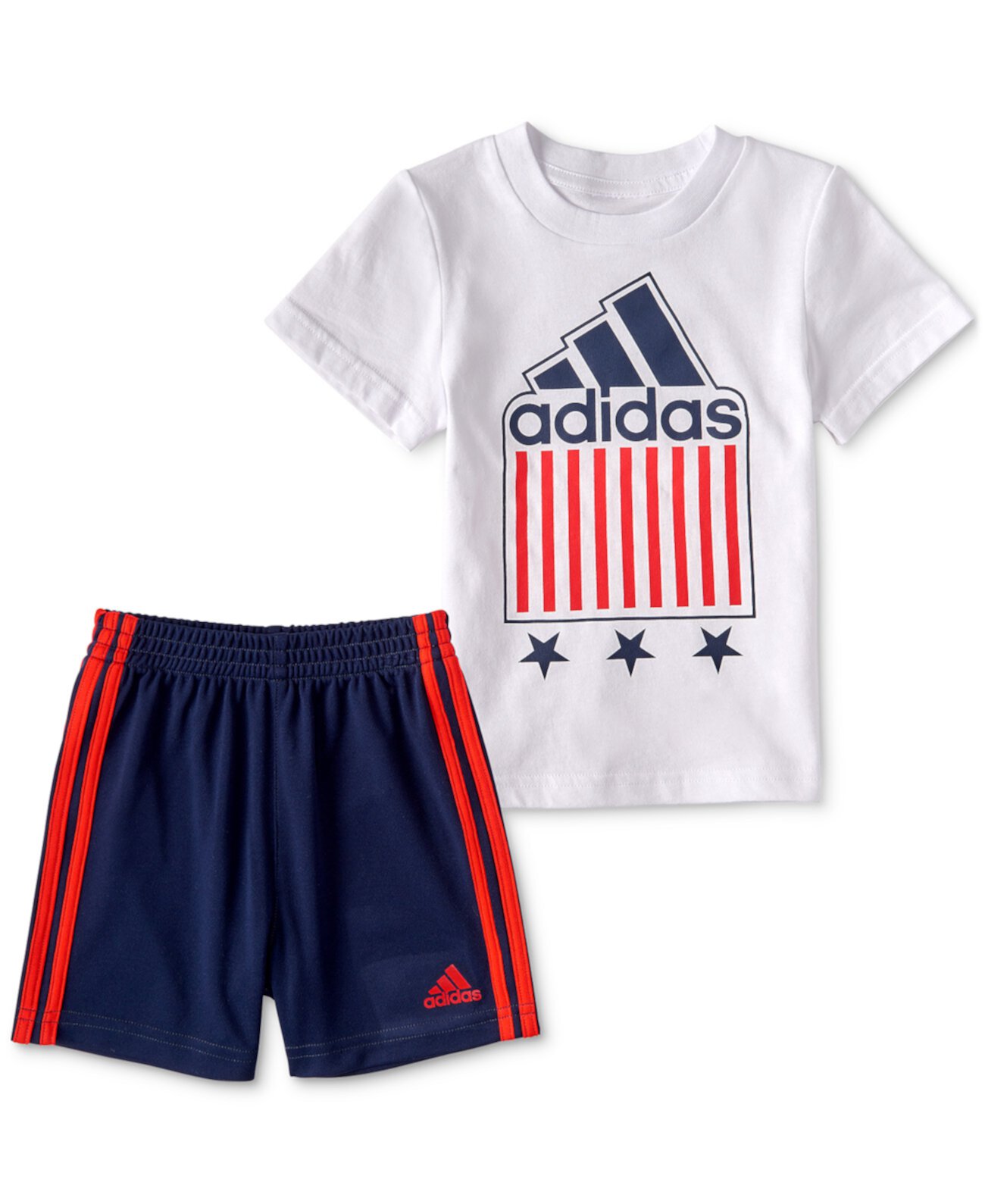 Комплект футболки и шорт с рисунком для маленьких мальчиков, 2 предмета Adidas