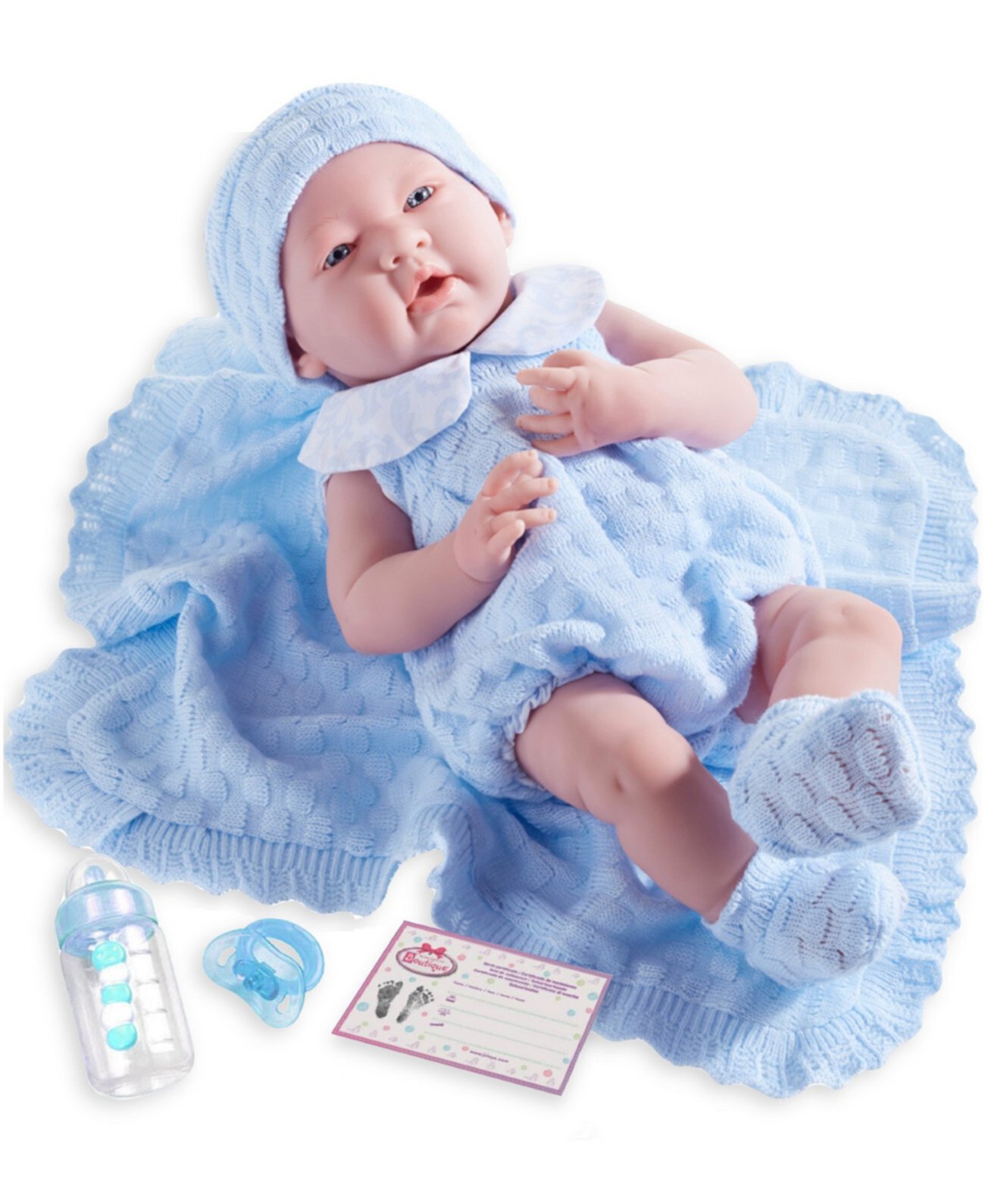 Голубая вязаная одежда для куклы La Newborn 15 дюймов Real Boy Baby Doll JC Toys