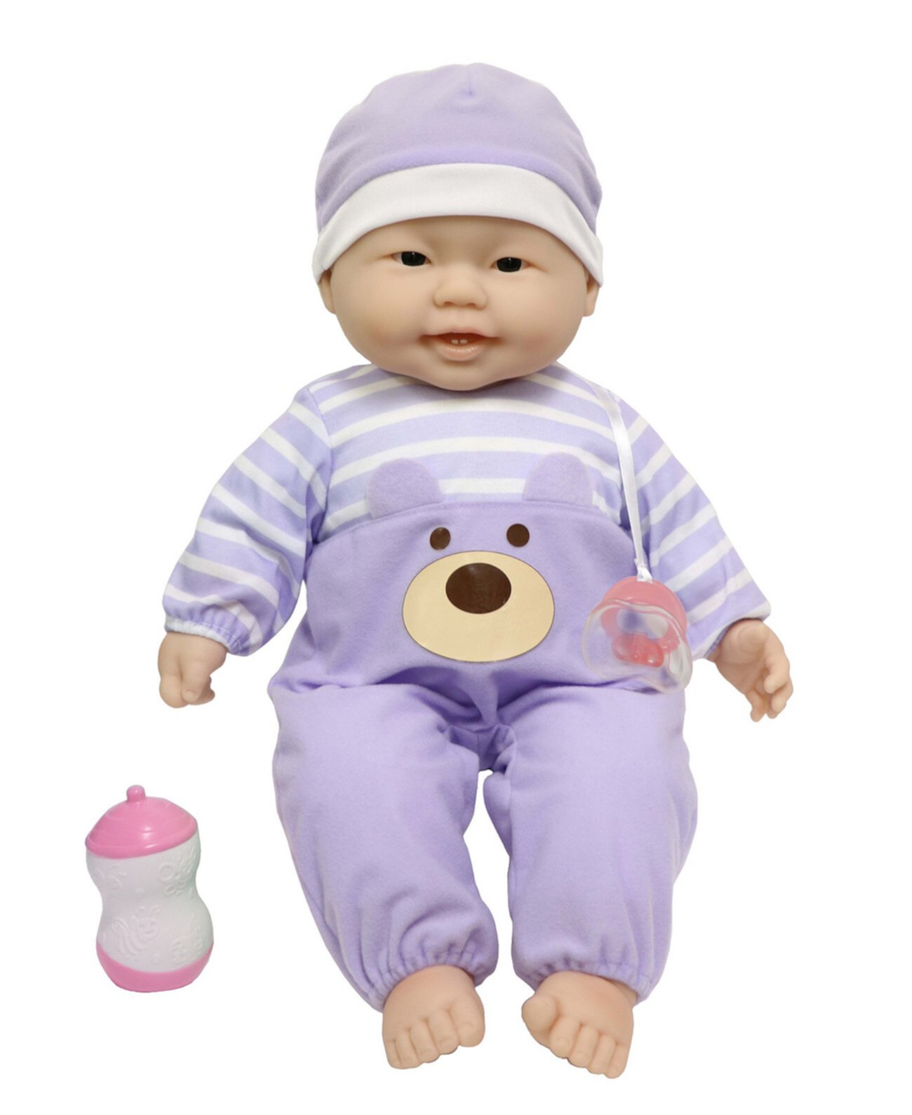 Много развлечений для малышей 20-дюймовой азиатской куколки в фиолетовом наряде JC Toys