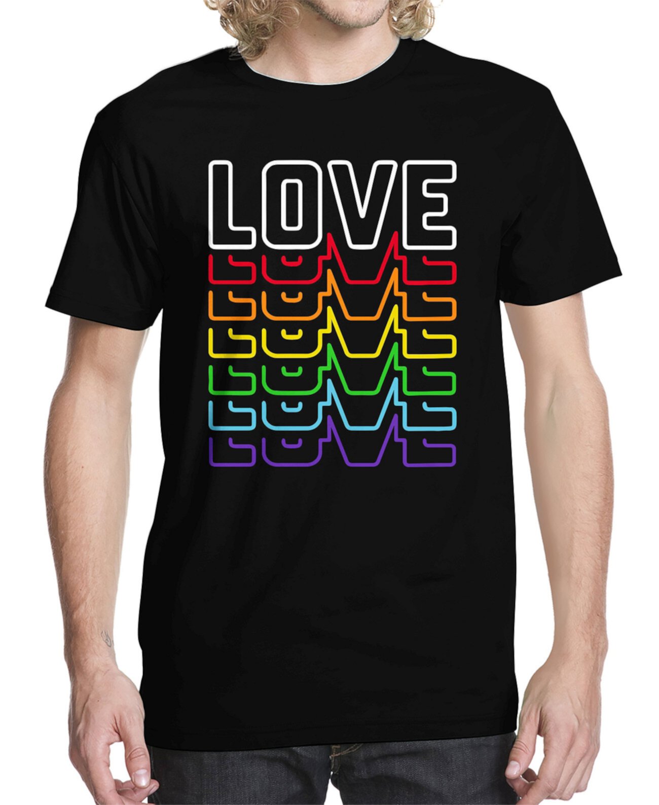 Мужская футболка с надписью Neon Love Graphic Buzz Shirts