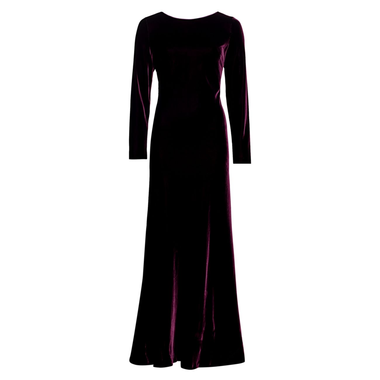 Long-Sleeve Silk Velvet Gown Alberta Ferretti