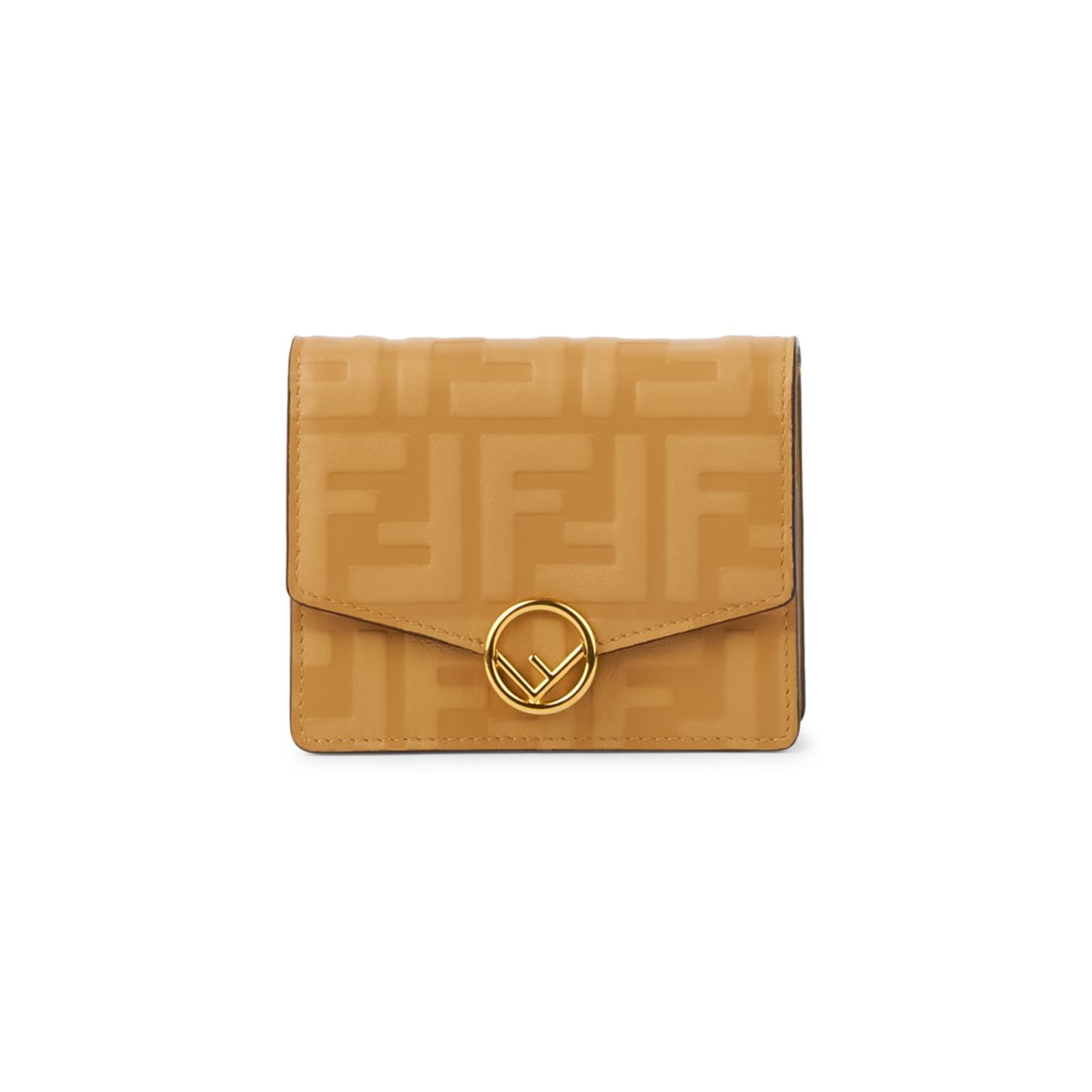 Маленький кожаный кошелек на цепочке с логотипом FF FENDI