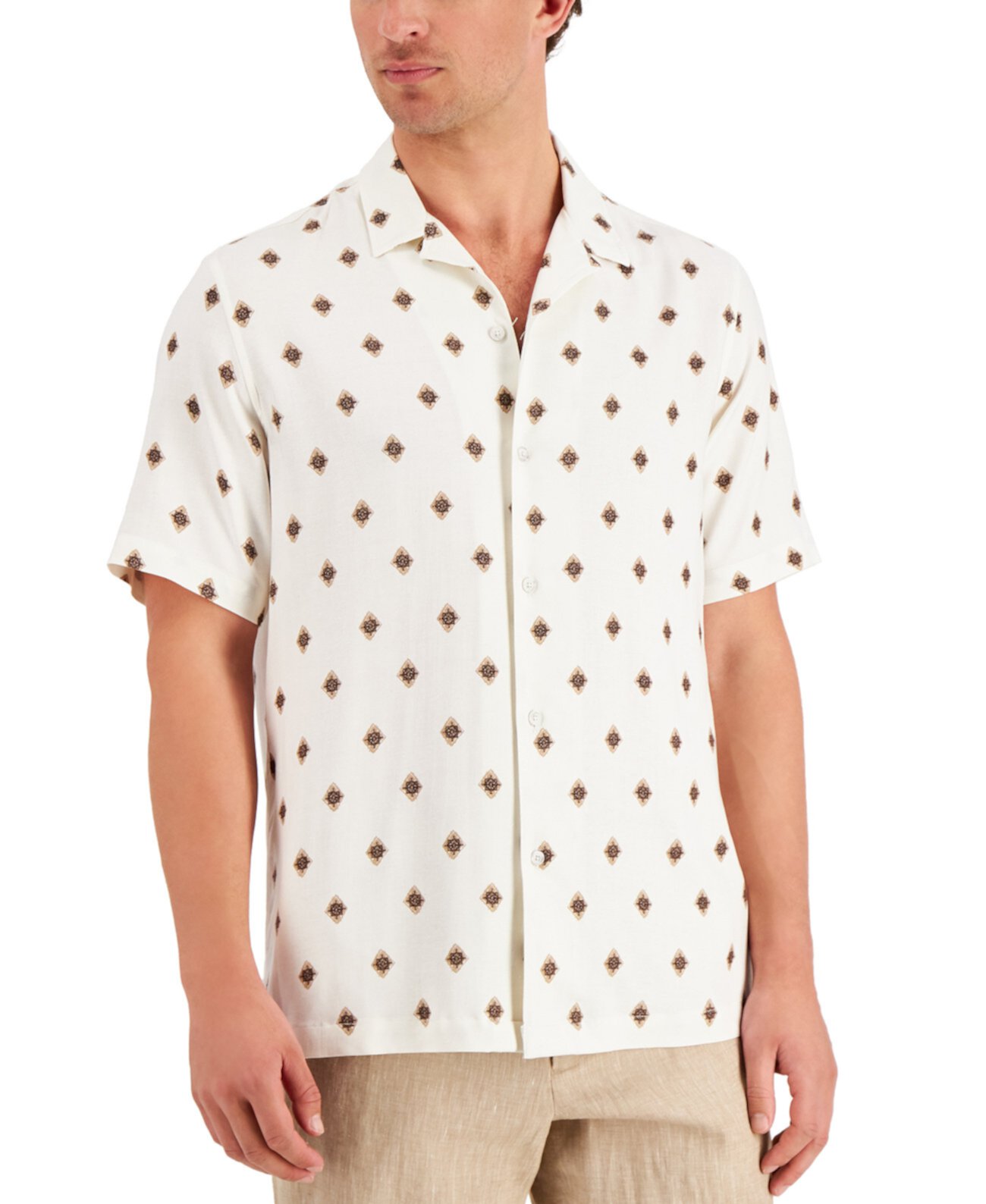 Мужская рубашка с принтом Tallaso, созданная для Macy's Tasso Elba