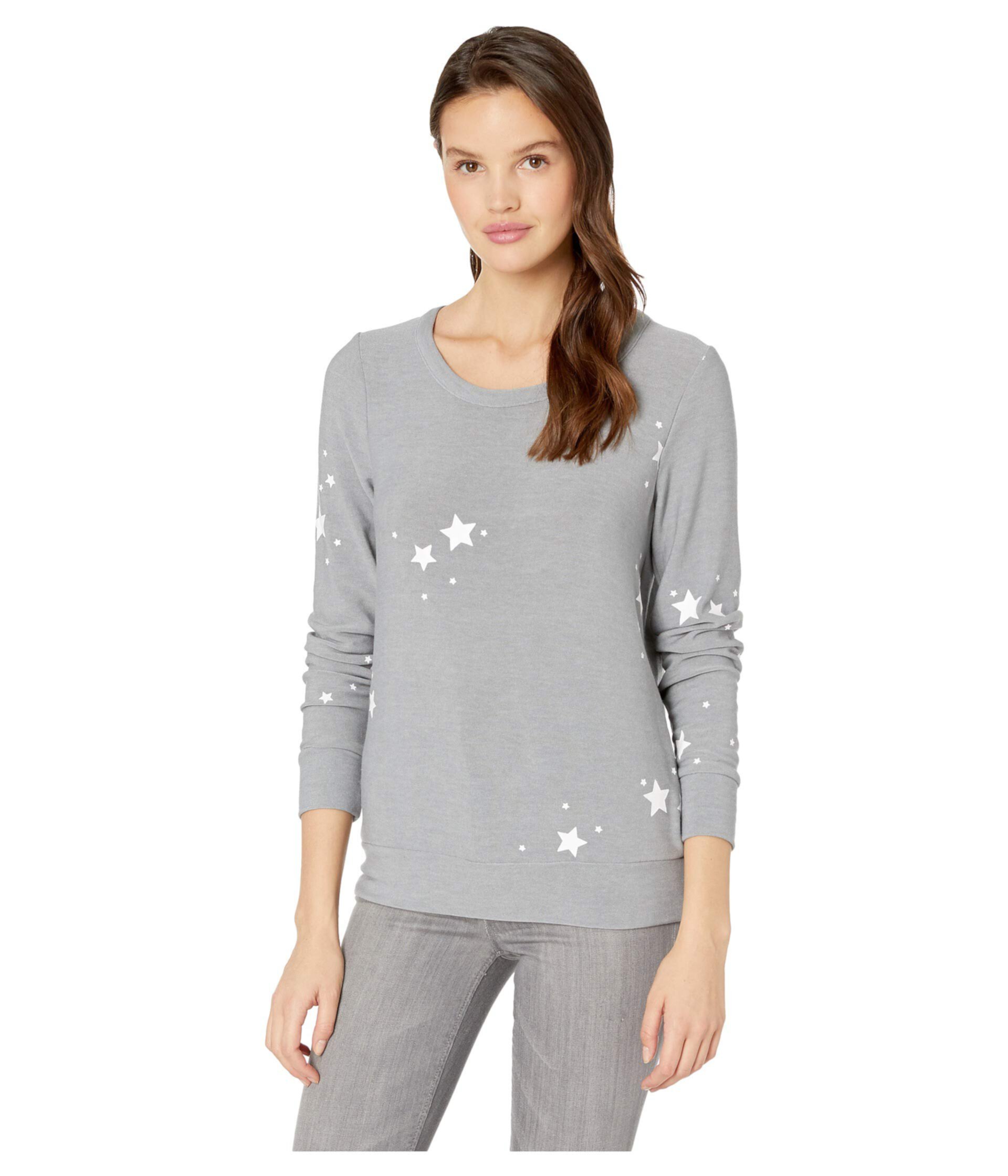 Уютный вязаный пуловер с длинными рукавами со звездами Chaser