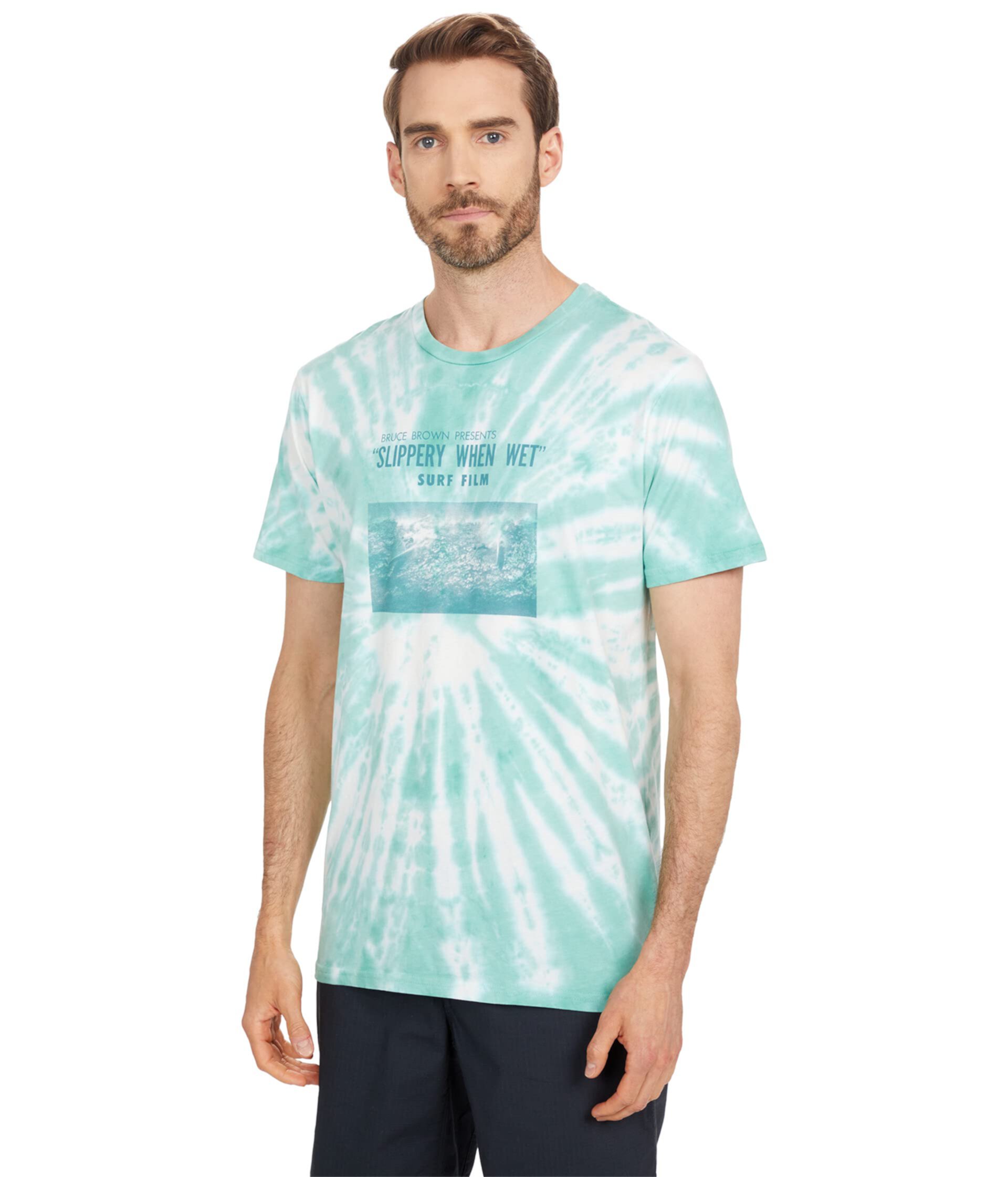 Футболка Tie-Dye Slippery When Wet с оригинальным принтом из органического хлопка, бренд Outerknown Outerknown