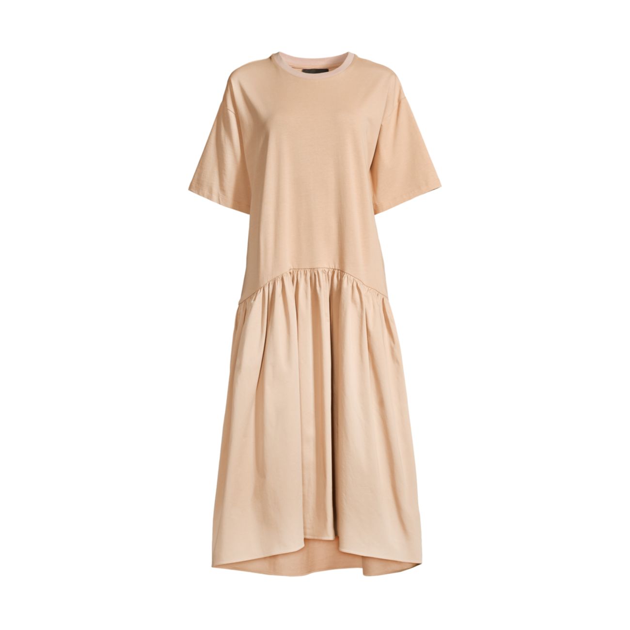 Брианна Джерси & amp; Сатиновое платье-футболка Cynthia Rowley