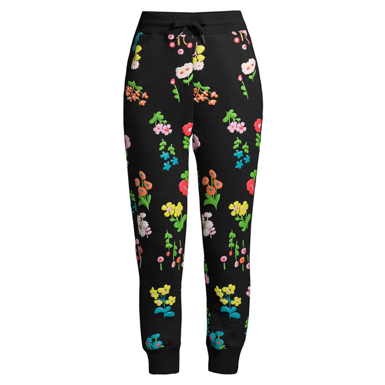 Спортивные брюки с цветочным принтом и буфами Cynthia Rowley