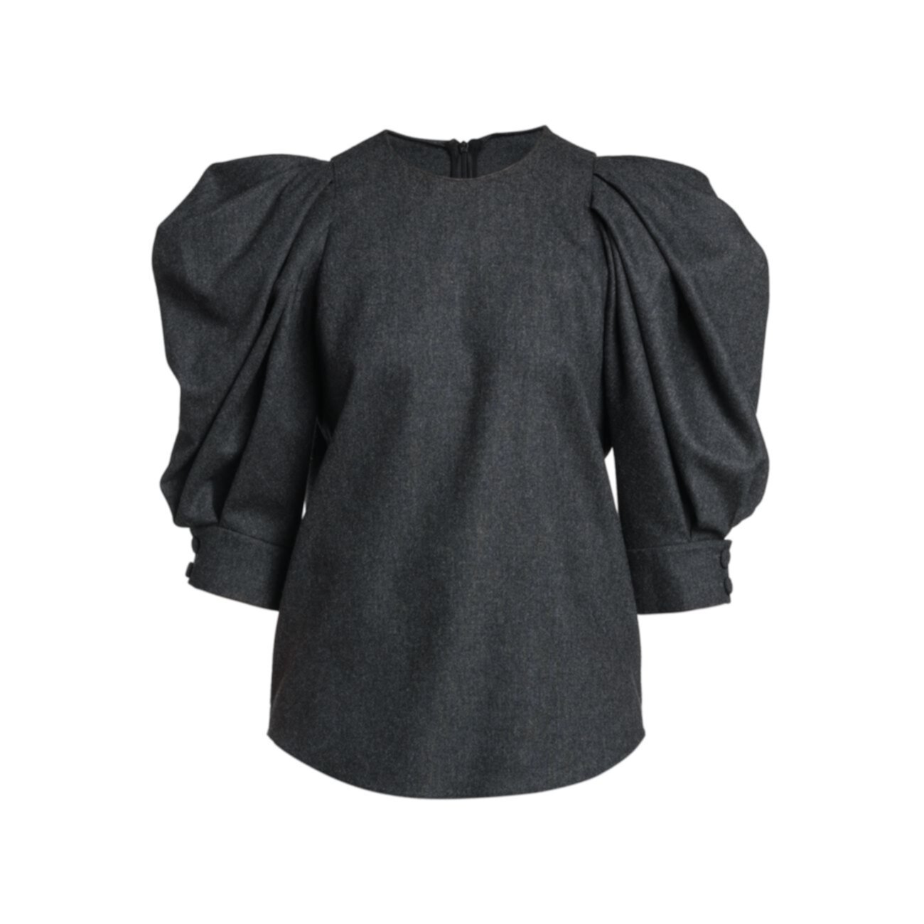 Блуза из смесовой шерсти с пышными рукавами Giorgio Armani