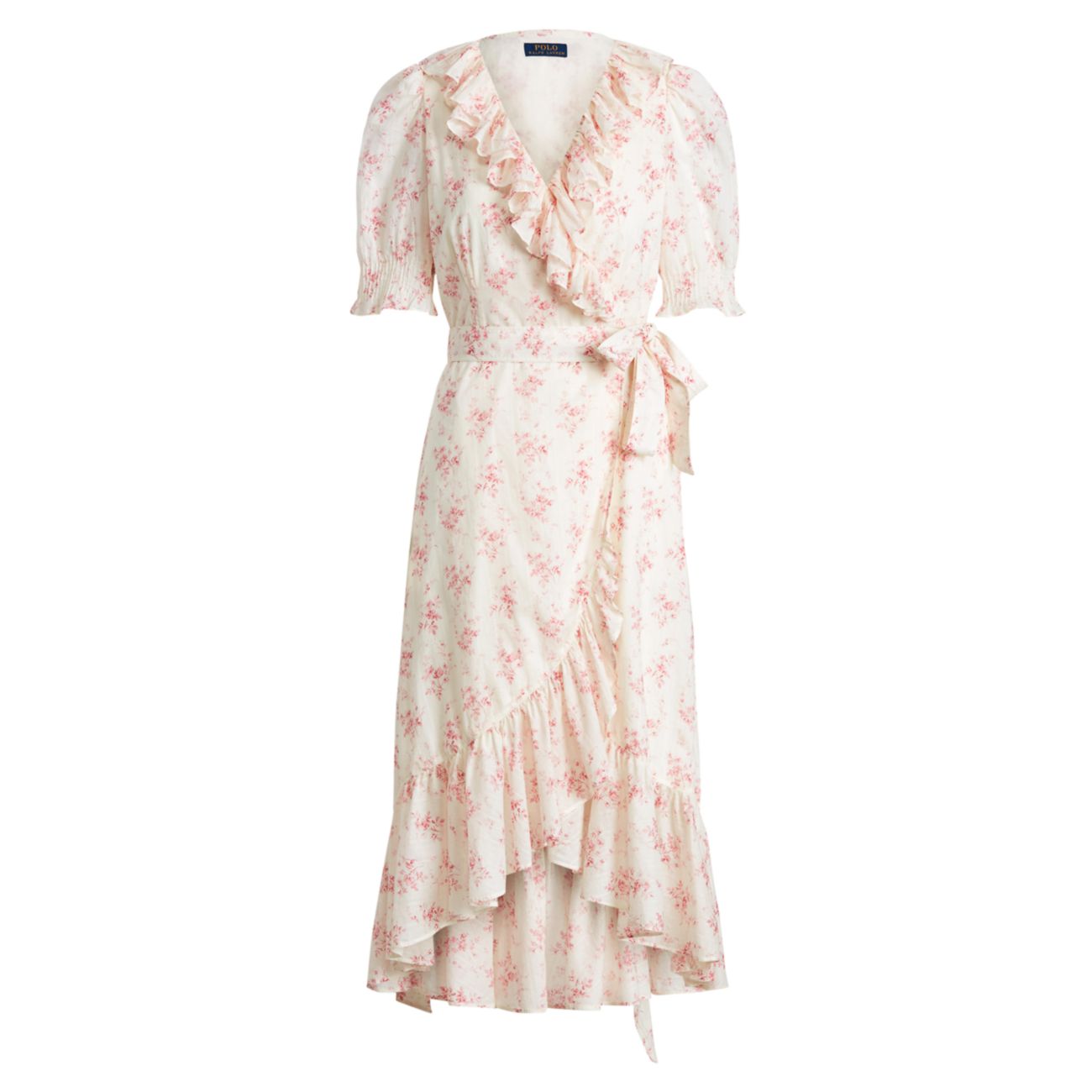 Хлопковое платье с запахом и цветочным принтом Polo Ralph Lauren