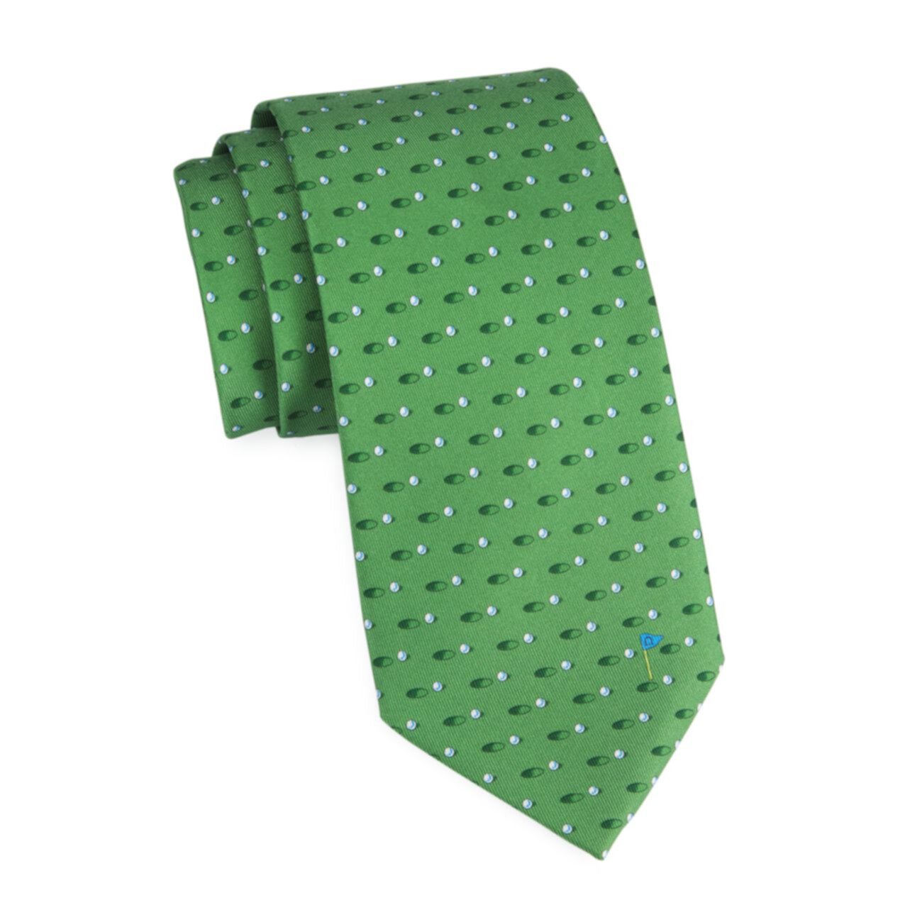 Шелковый галстук с принтом Golf Salvatore Ferragamo