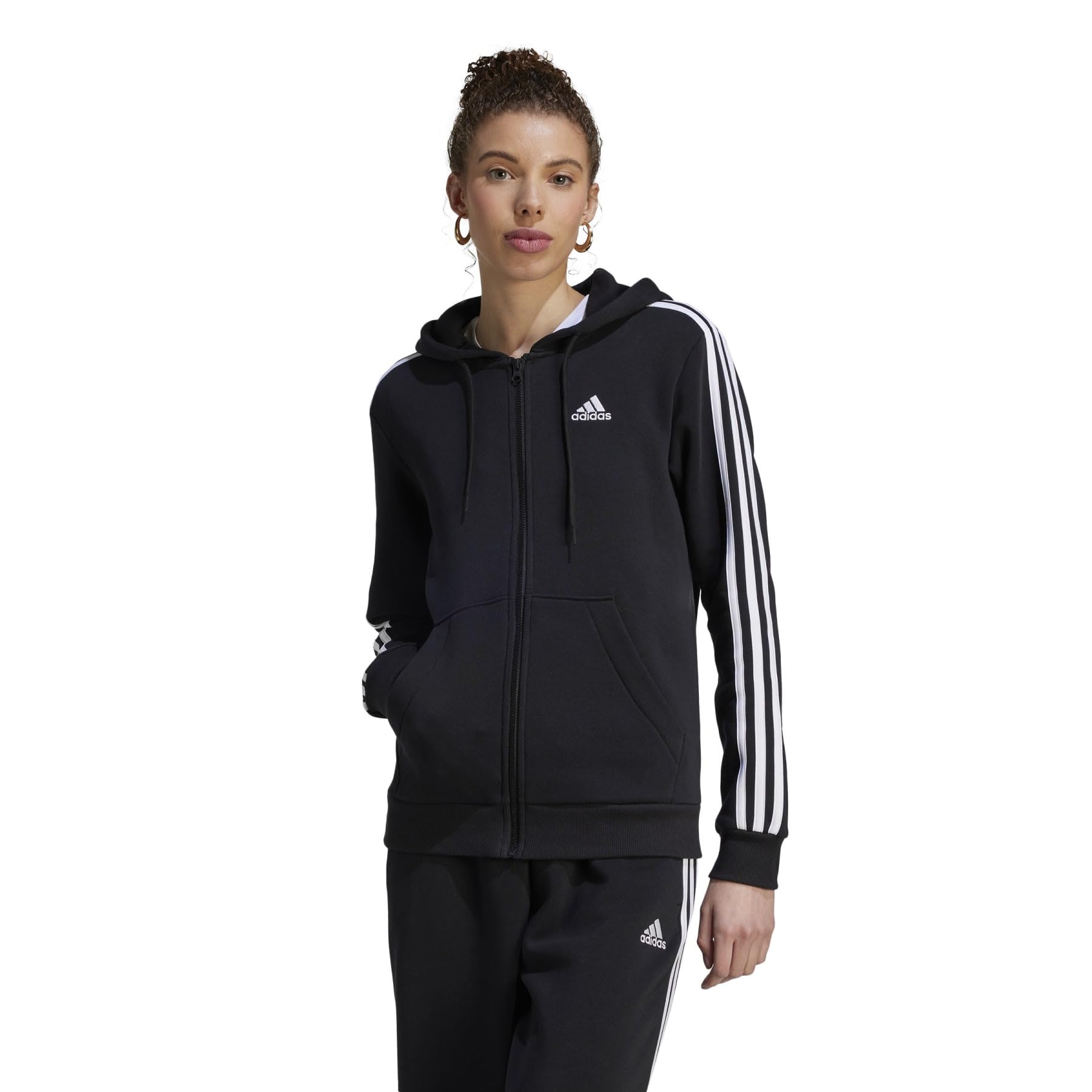 Женская Толстовка Adidas 3-Stripes Fleece Full Zip Hoodie Adidas