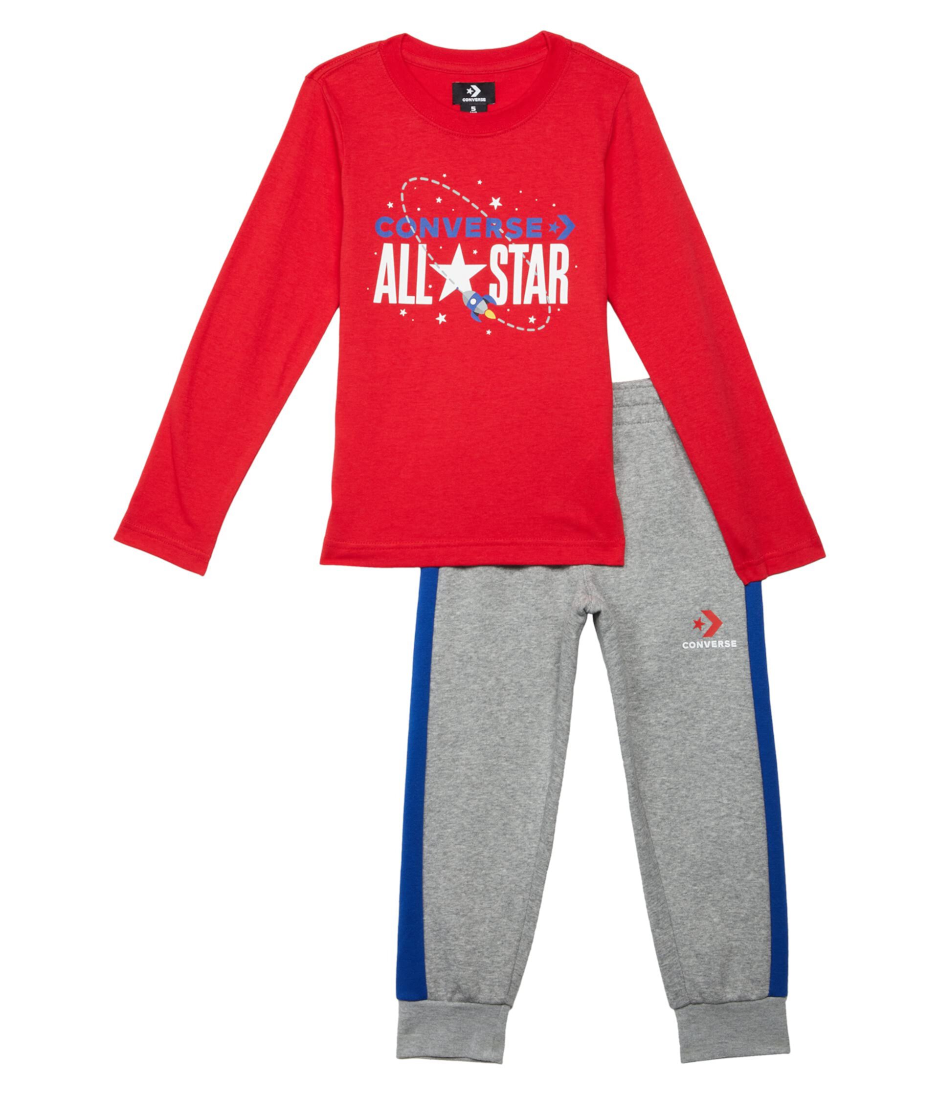Длинные рукава и джоггеры All Star с эффектом металлик (для маленьких детей) Converse Kids