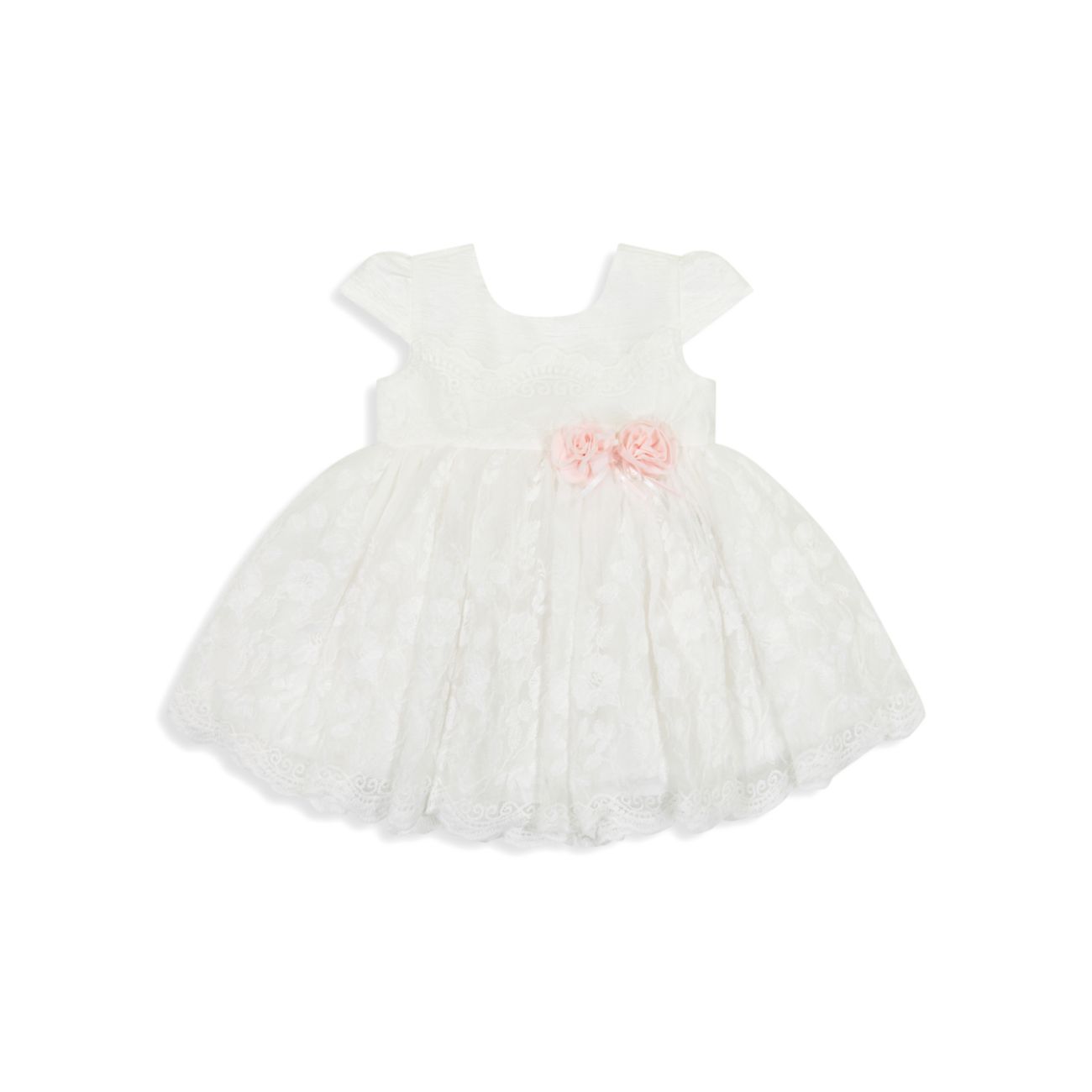 Кружевное платье с цветочной аппликацией для маленьких девочек Miniclasix