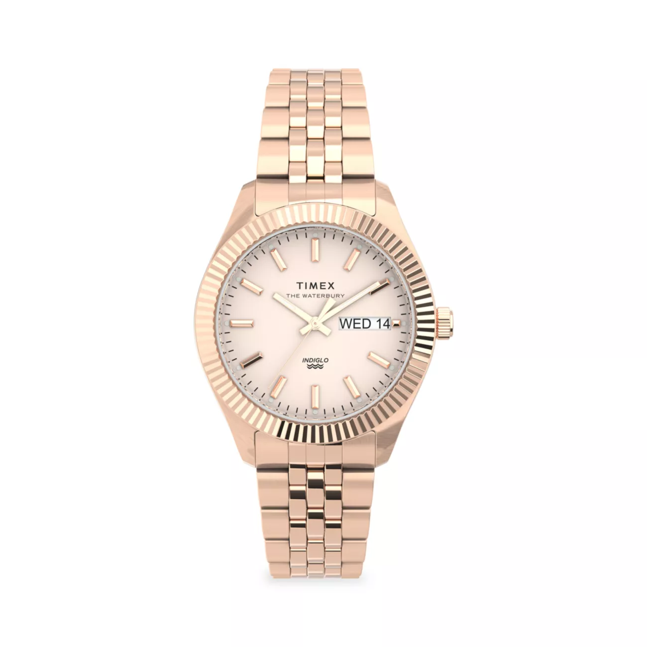 Часы Waterbury Legacy Boyfriend с браслетом из нержавеющей стали цвета розового золота Timex