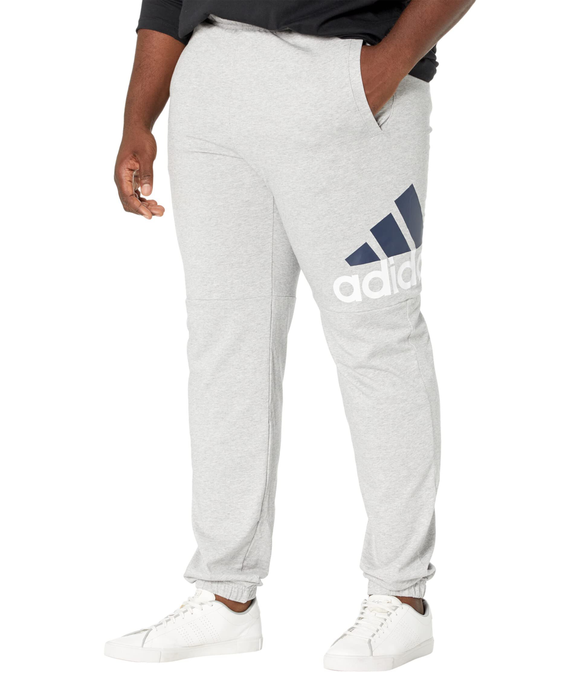 Одинарные зауженные брюки из джерси с логотипом Big & Tall Essentials Adidas