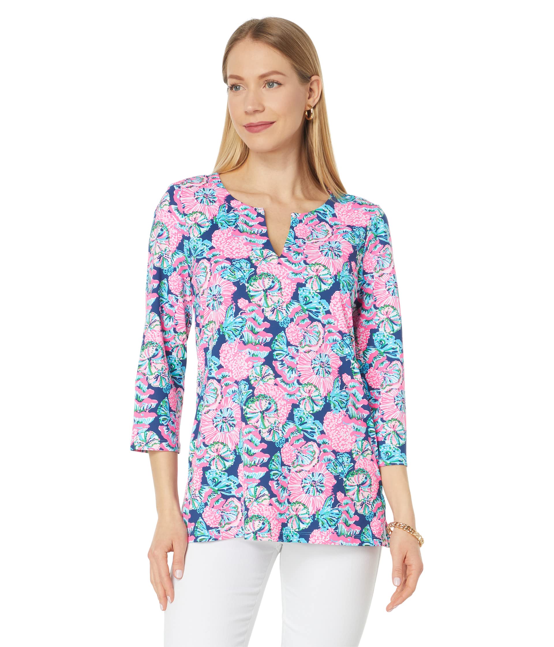 Туника UPF 50+ Karina от Lilly Pulitzer с воздухопроницаемой тканью для жарких дней Lilly Pulitzer