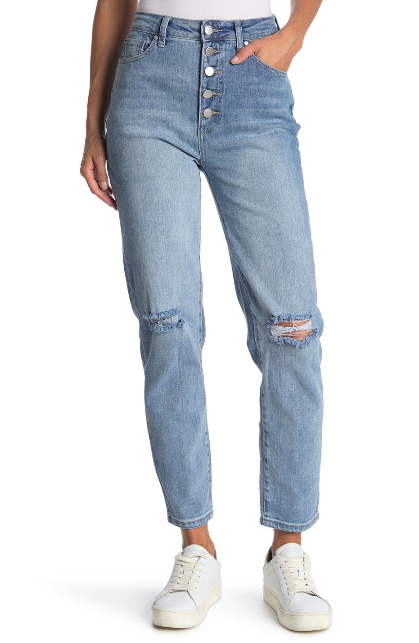 Устойчивые рваные джинсы с застежкой на пуговицах Abound