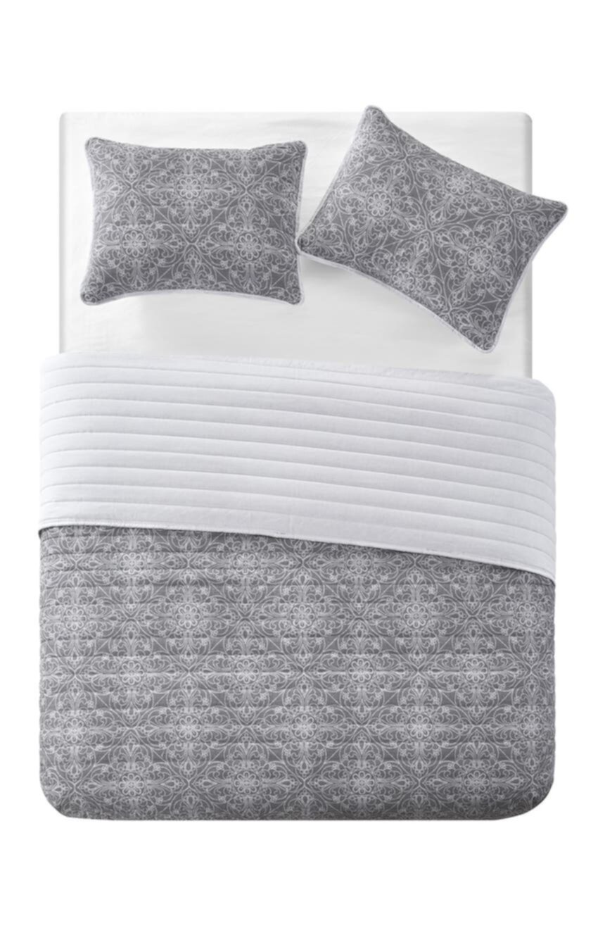 Комплект стеганого одеяла Tahari Lolan из 3 частей - 90 "x 92" - Полный / Королева VCNY HOME