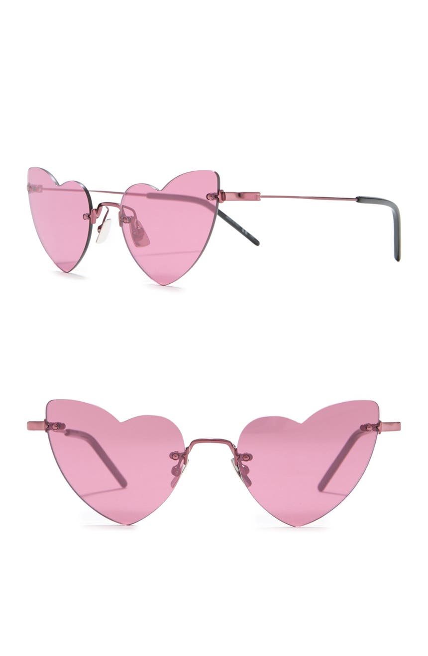 Солнцезащитные очки Lou Lou в форме сердца 50 мм Saint Laurent