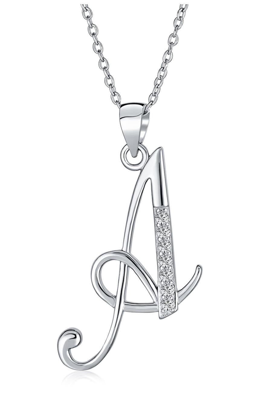 Серебряное колье с подвеской-подвеской в виде буквы CZ с паве из стерлингового серебра Bling Jewelry