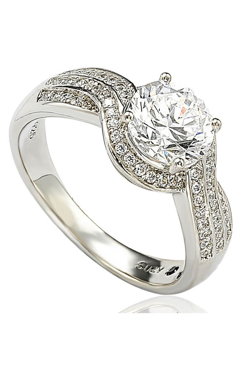 Обручальное кольцо из стерлингового серебра и белого серебра с CZ Suzy Levian