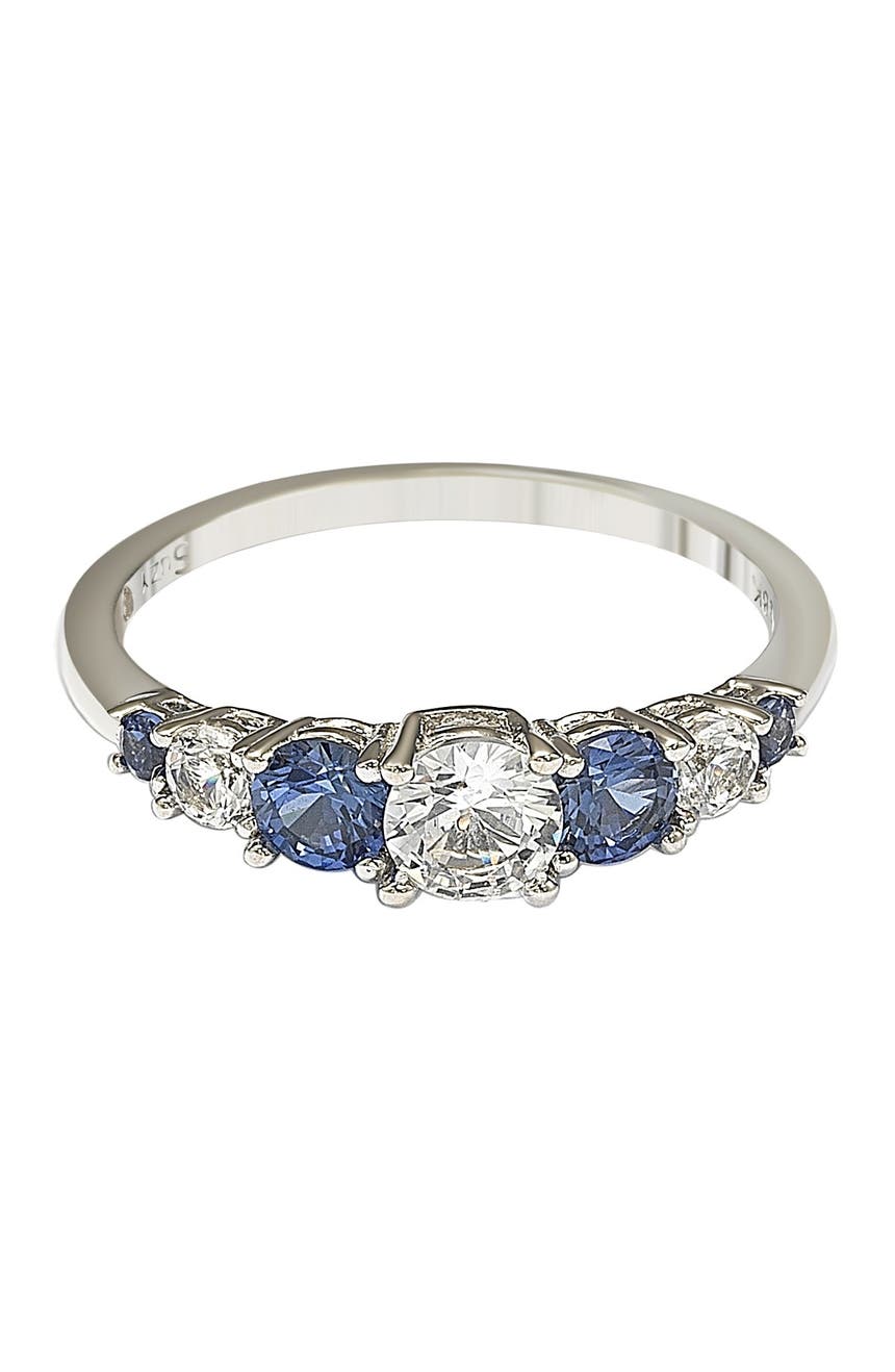 Серебряное кольцо с сапфиром и бриллиантами с 7 камнями - 1,75 карата Suzy Levian