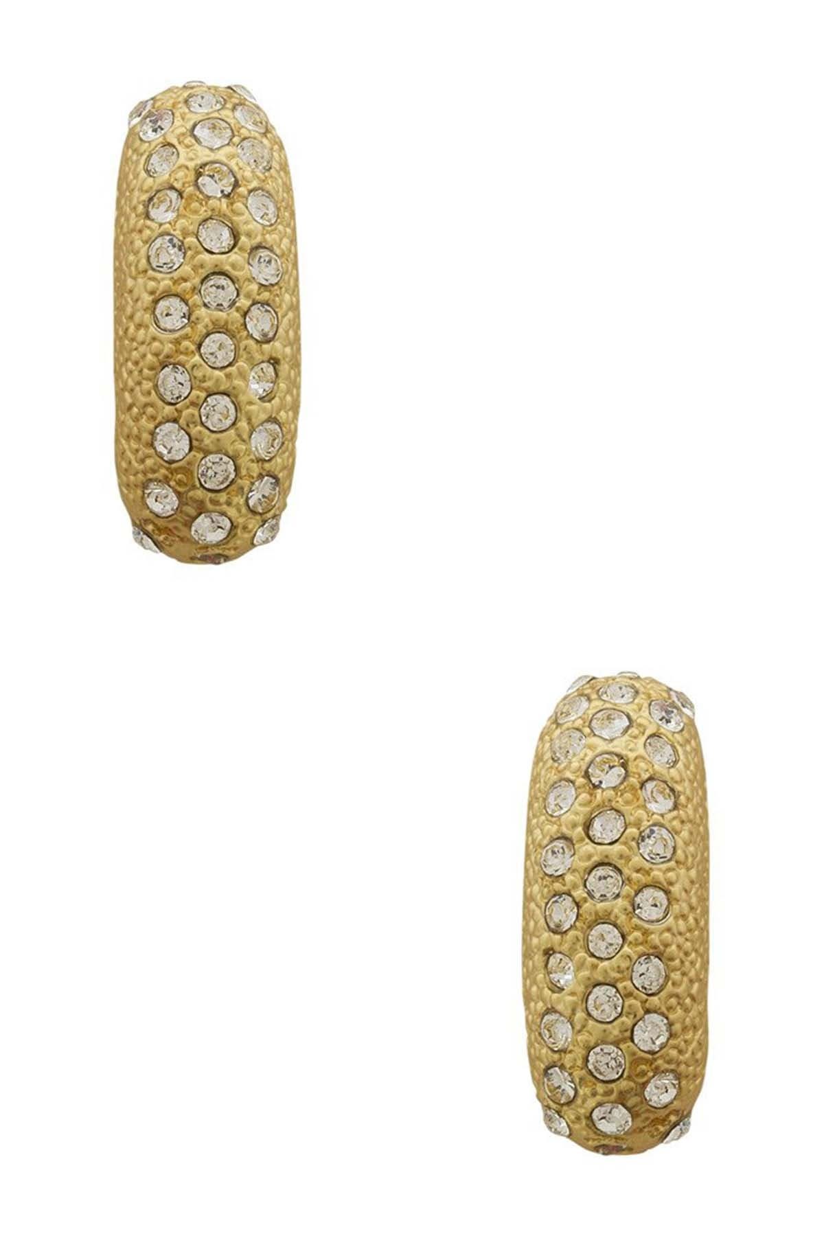 Овальные серьги-гвоздики в виде фасоли с покрытием из желтого золота 24 карата Karine Sultan