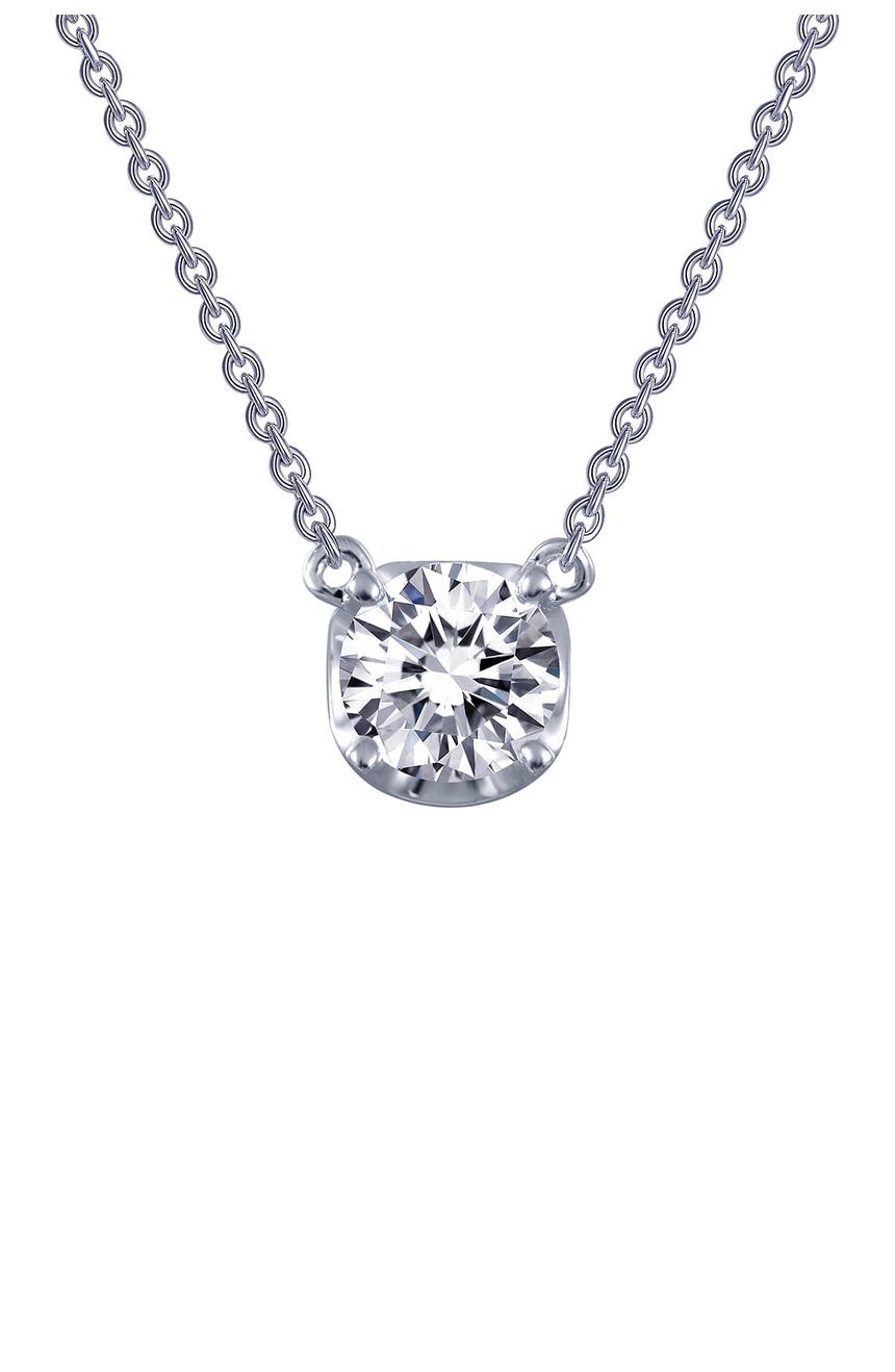 Ожерелье-солитер из стерлингового серебра с платиновым покрытием с имитацией бриллианта LaFonn