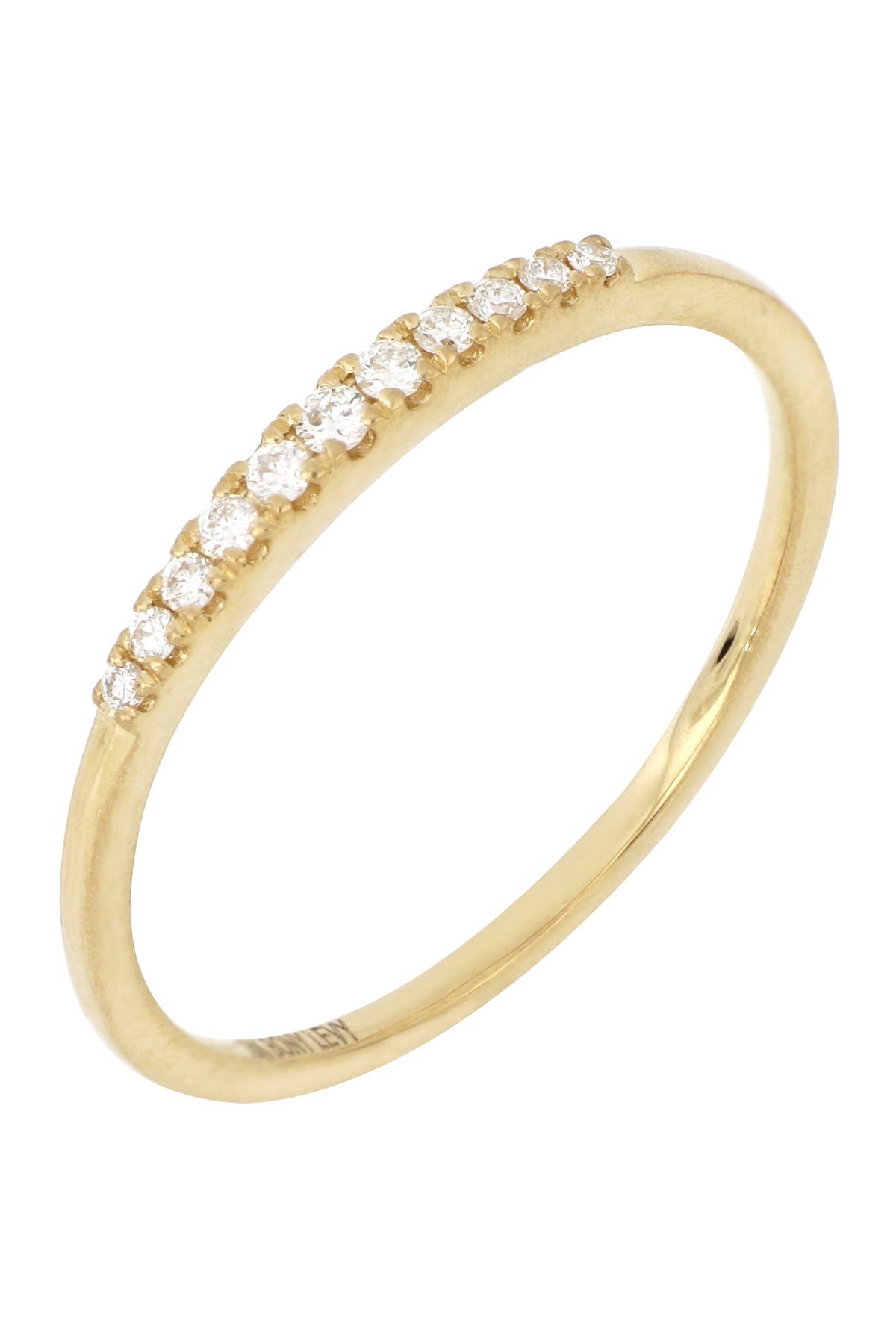 Накладное кольцо из желтого золота 18 карат с бриллиантом - 0,09 карата Bony Levy